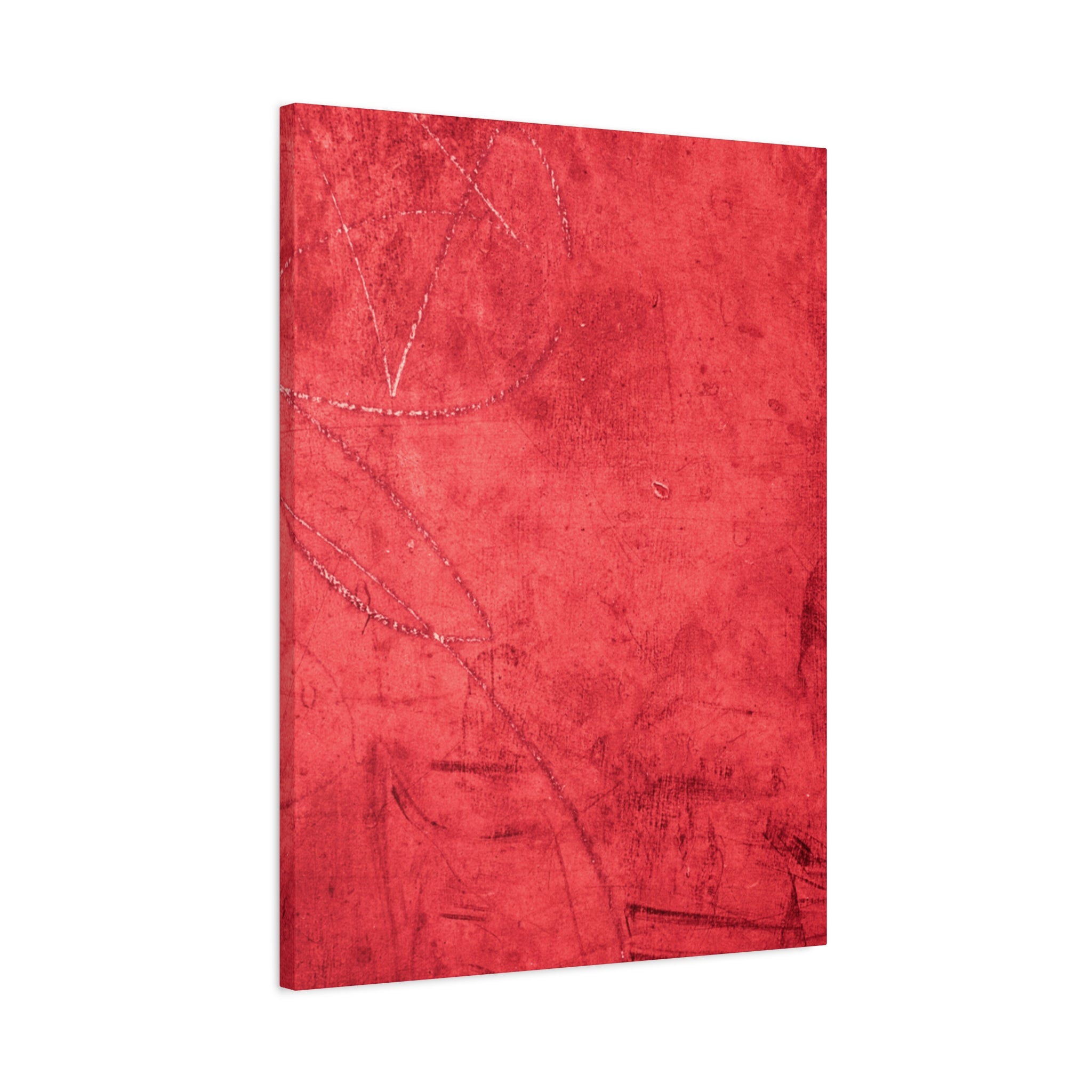Red Grunge Texture Wall Art – Industrial Abstract Canvas Print with Scratched Surface for Bold Modern Spaces