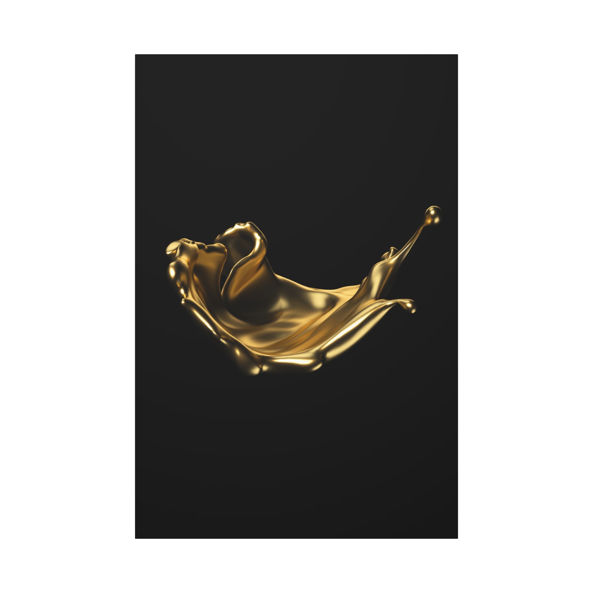 Golden Splash Art Canvas - Modern Black Decor for Stylish Homes