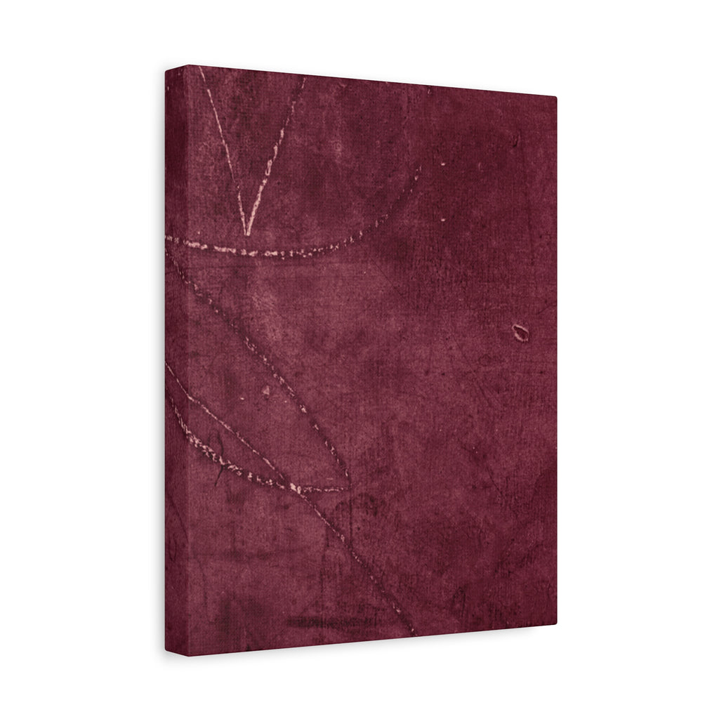 Modern Abstract Wall Art Canvas Print - Matte Burgundy Design