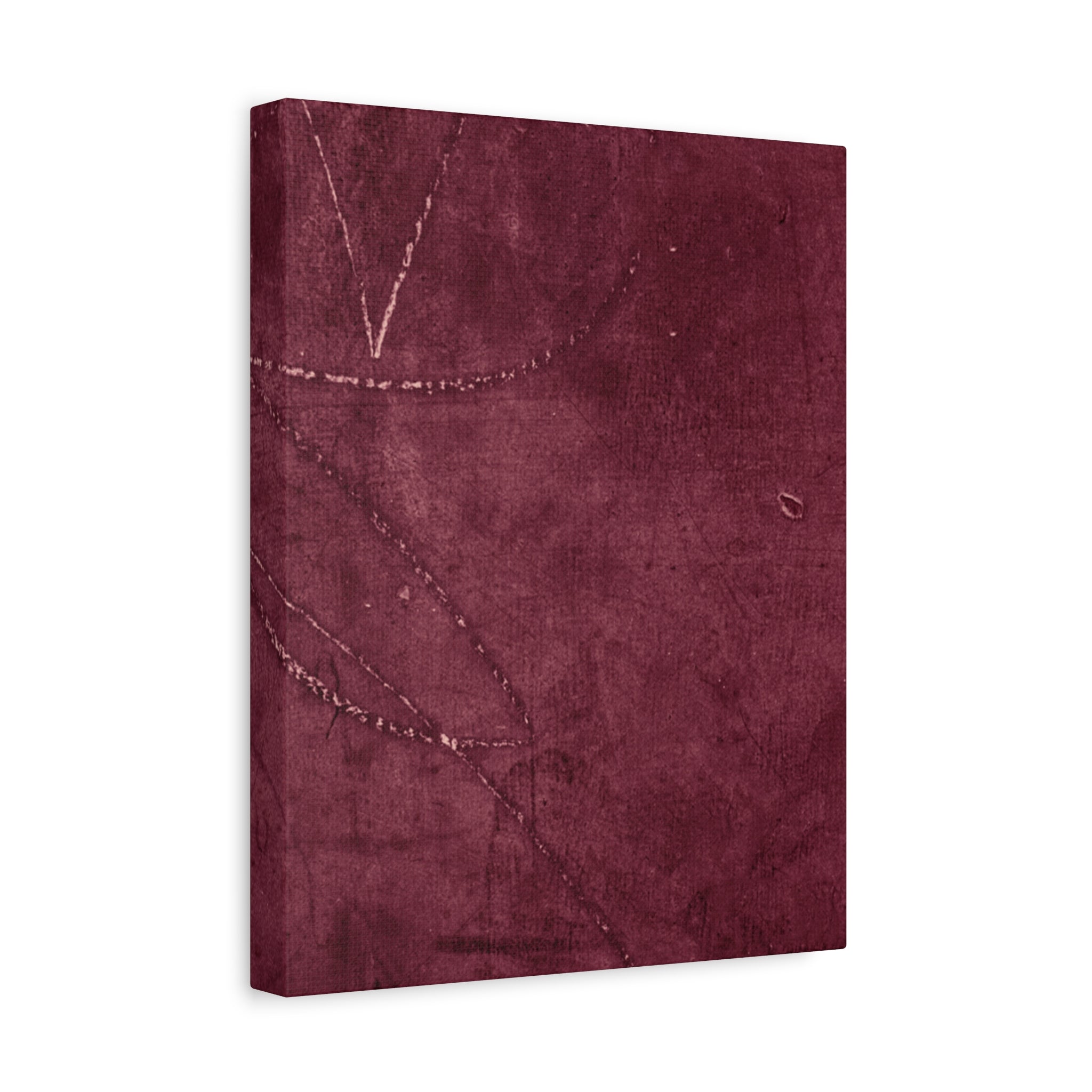 Modern Abstract Wall Art Canvas Print - Matte Burgundy Design