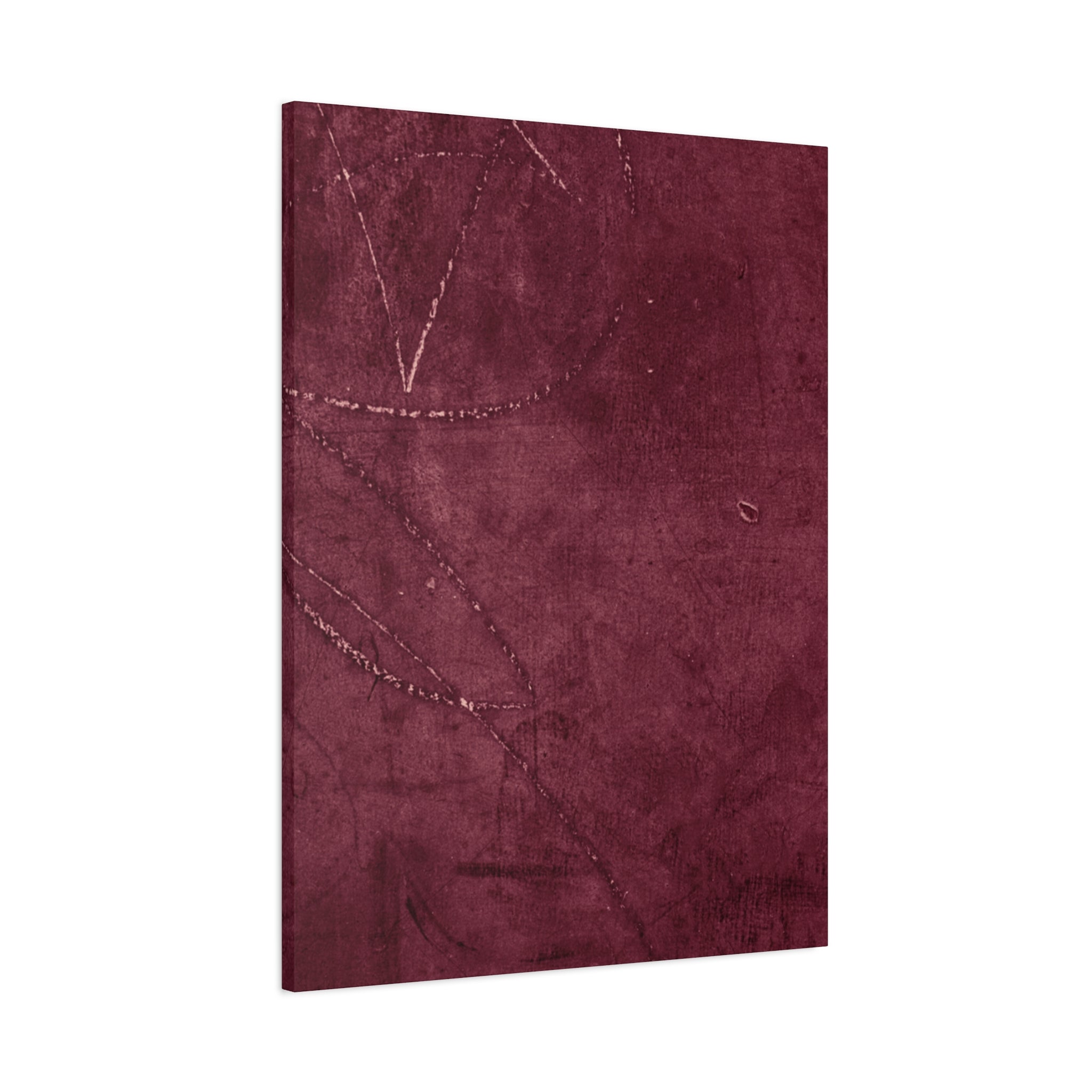 Modern Abstract Wall Art Canvas Print - Matte Burgundy Design
