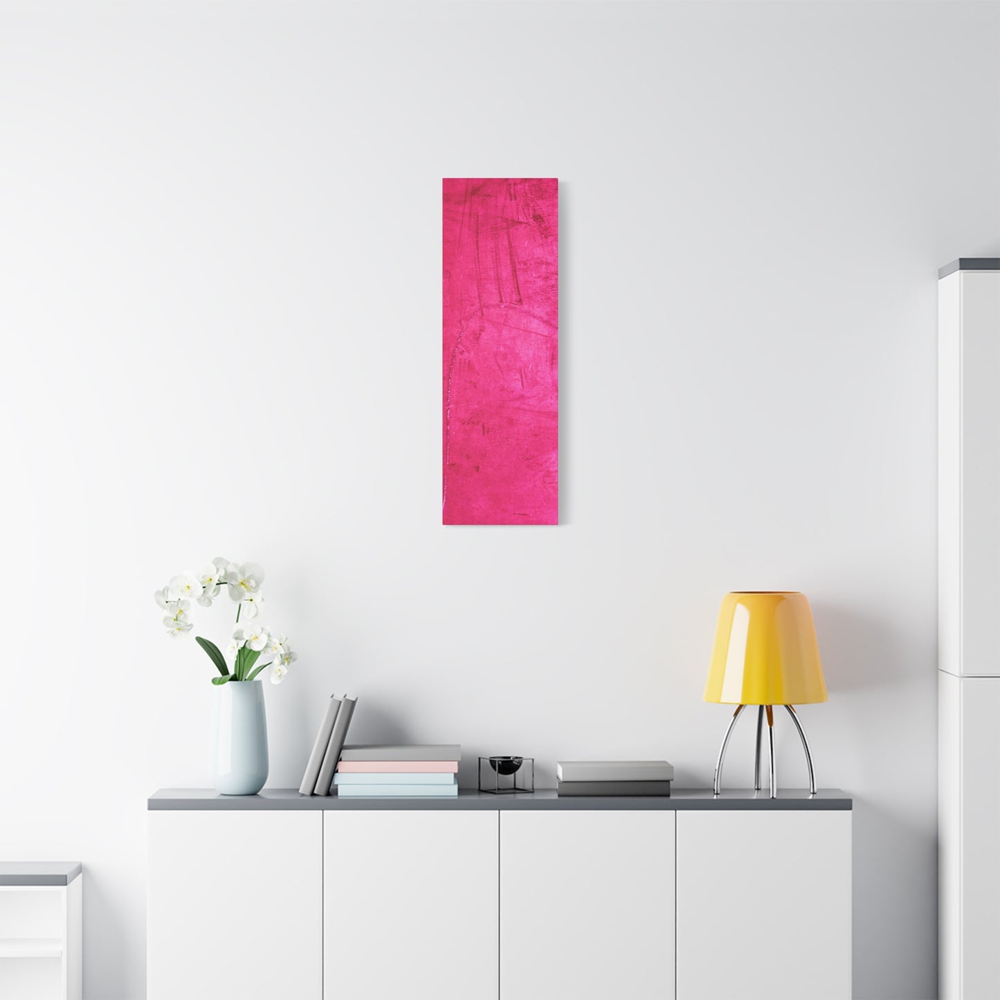 Vibrant Pink Stretched Canvas Art - 1.25" Matte Finish