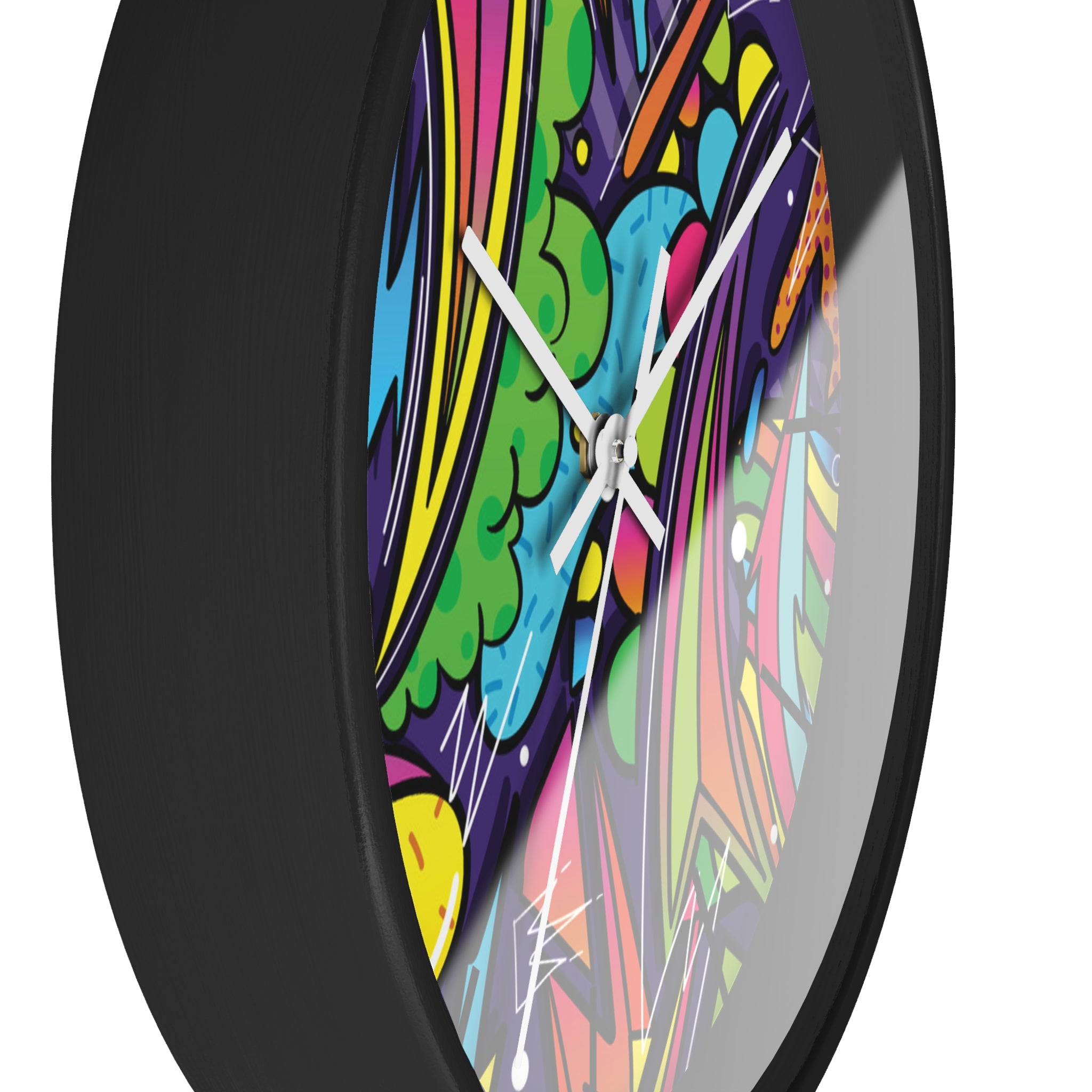 Urban Graffiti Wall Clock – Colorful Pop Art Decor for Modern Spaces