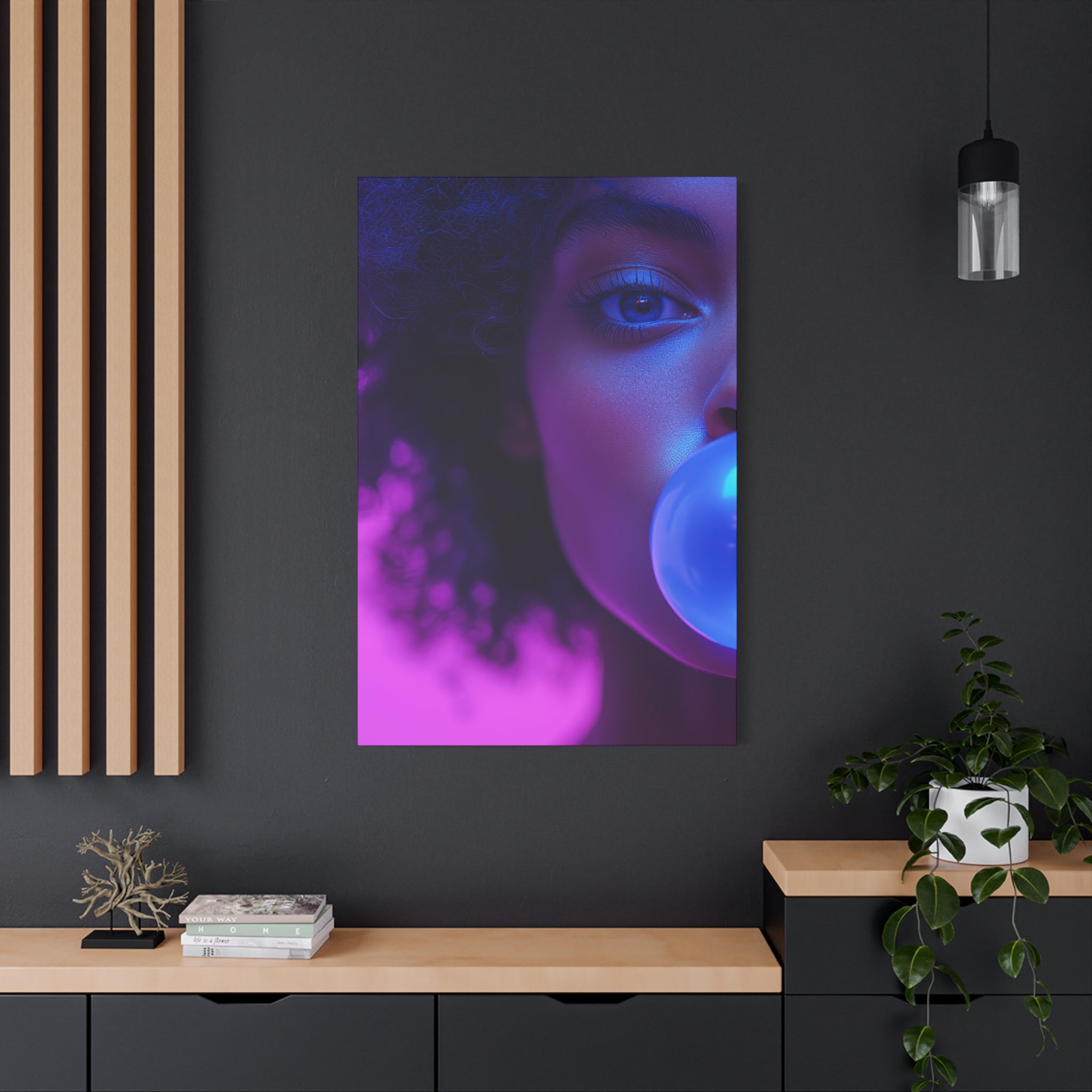 Colorful Bubblegum Canvas Art - Eye-Catching Stretched Wall Decor