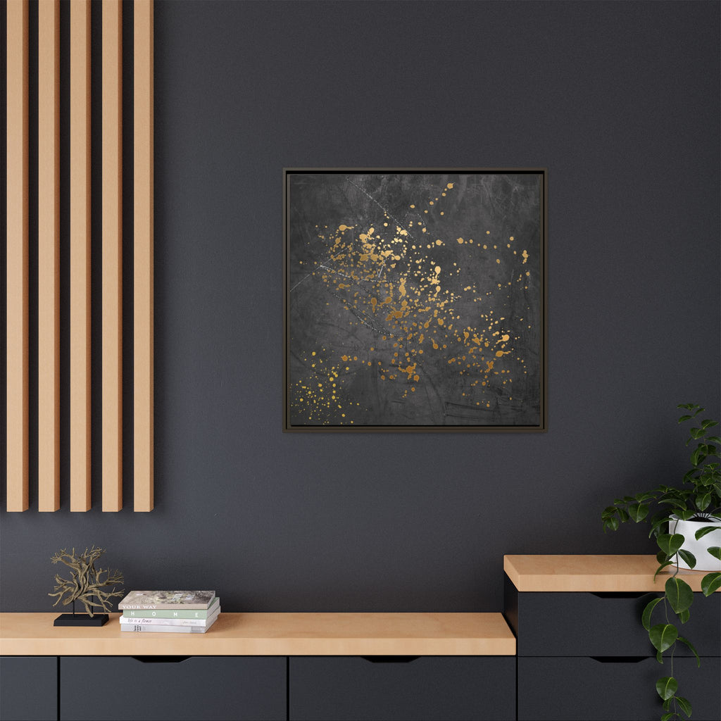 Elegant Gold Splash Canvas Art | Modern Home Decor, Wall Art, Framed Artwork, Living Room Accent, Gift Idea