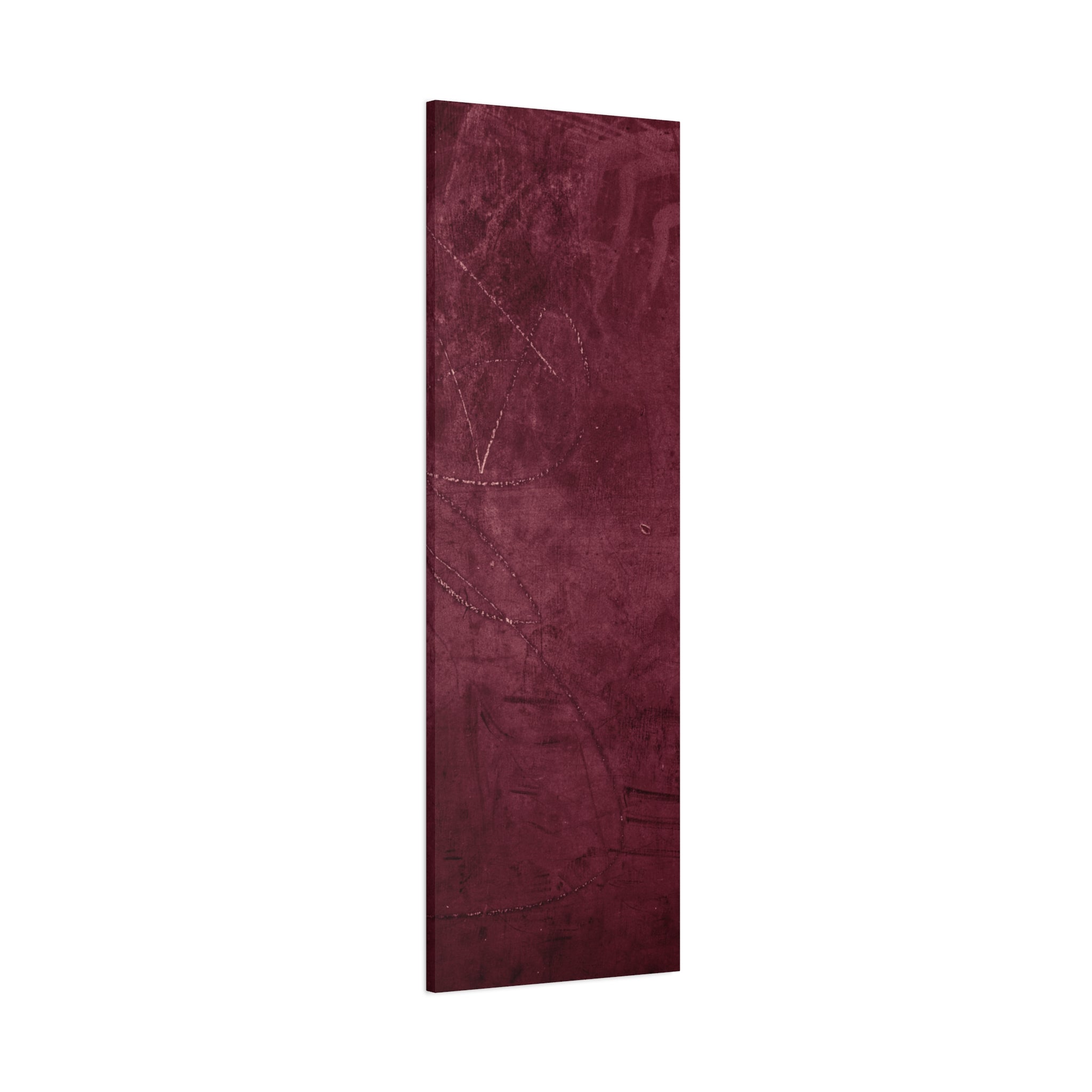Modern Abstract Wall Art Canvas Print - Matte Burgundy Design