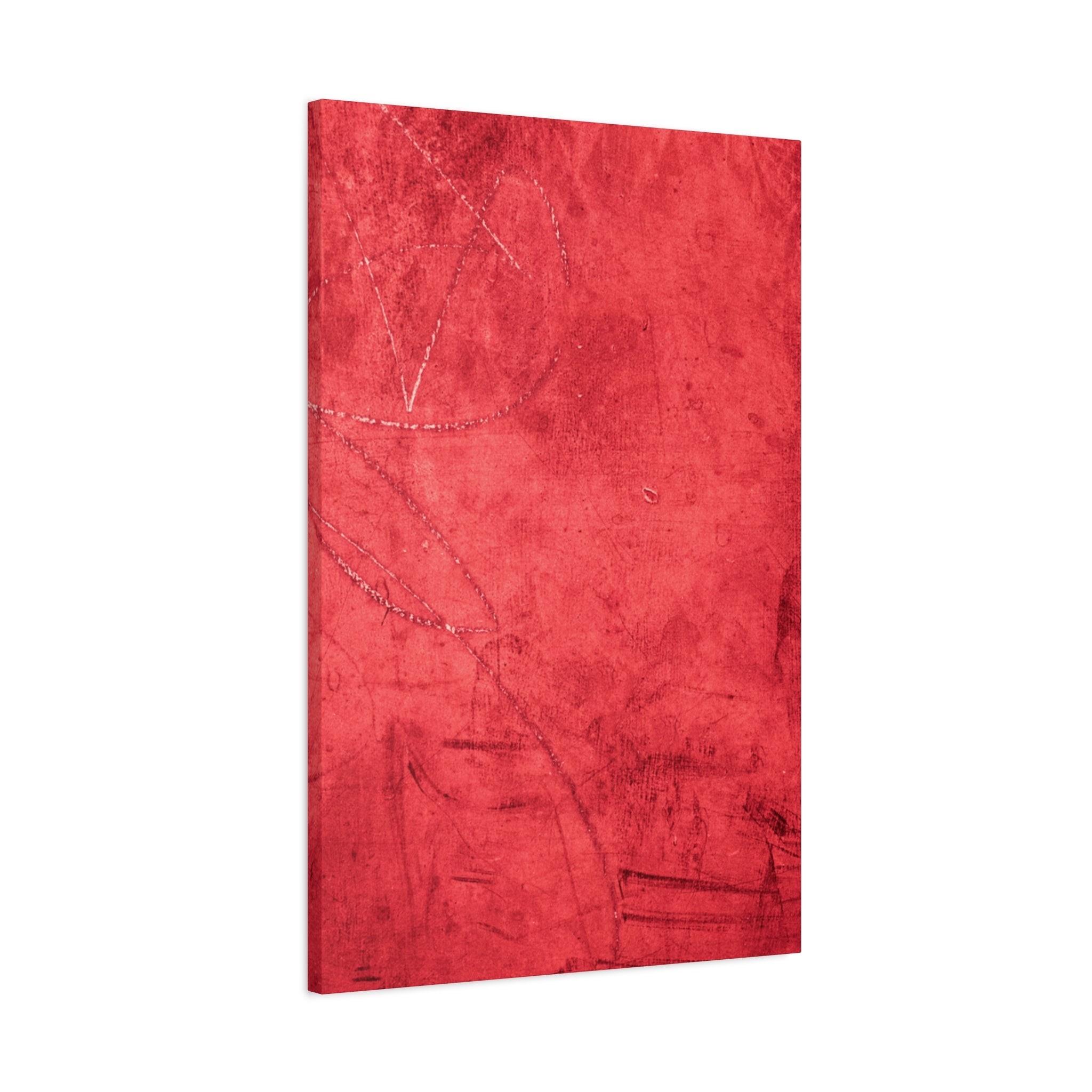 Red Grunge Texture Wall Art – Industrial Abstract Canvas Print with Scratched Surface for Bold Modern Spaces