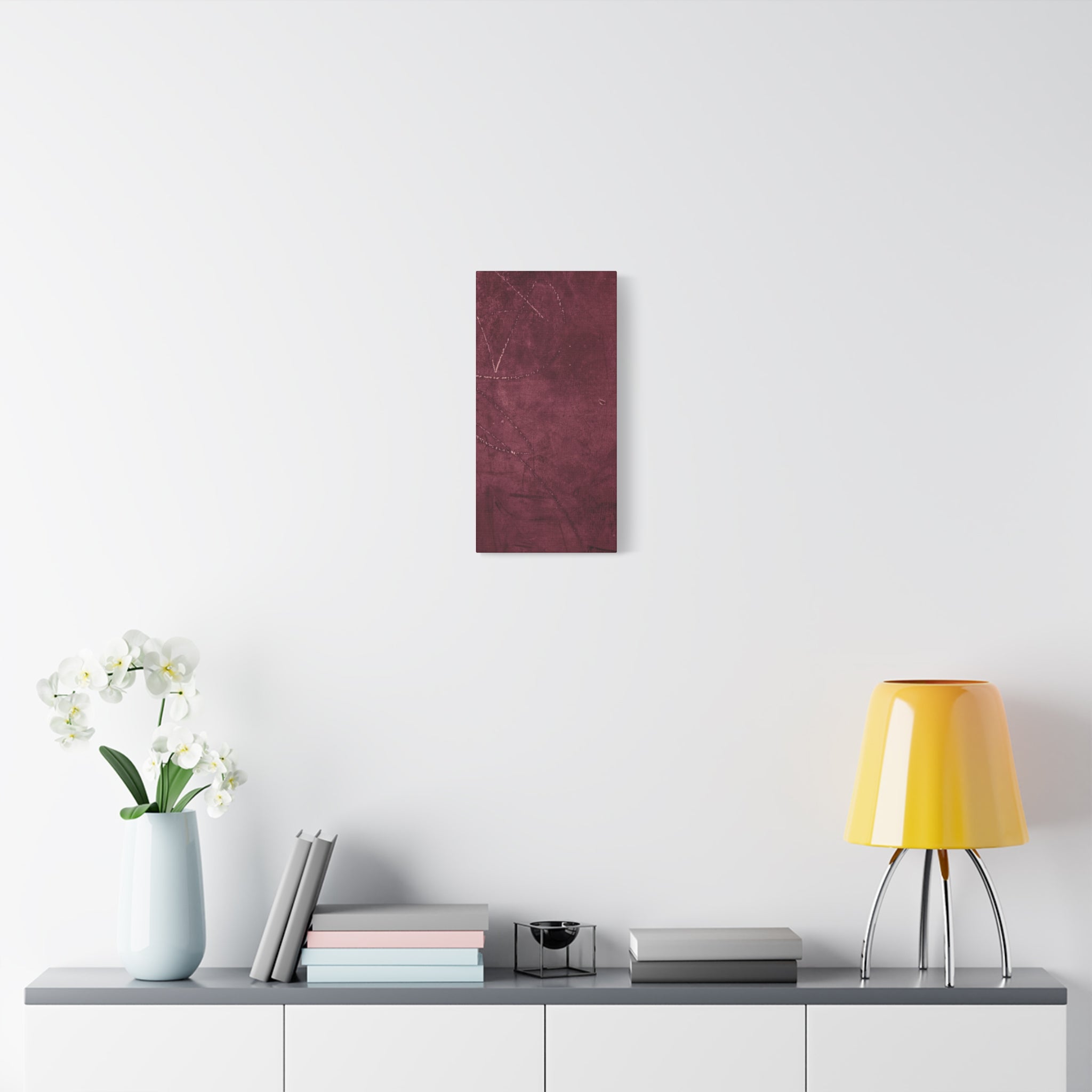 Modern Abstract Wall Art Canvas Print - Matte Burgundy Design