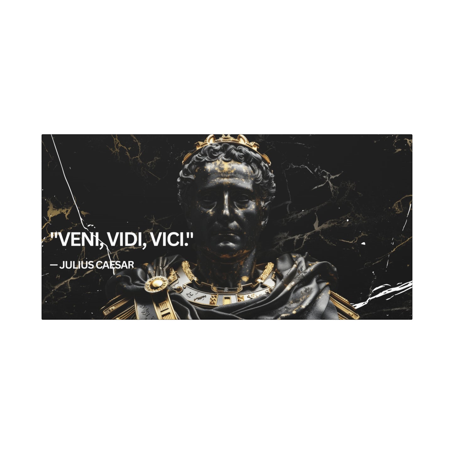 Inspirational Canvas Wall Art – "VENI, VIDI, VICI!" – Julius Caesar Quote