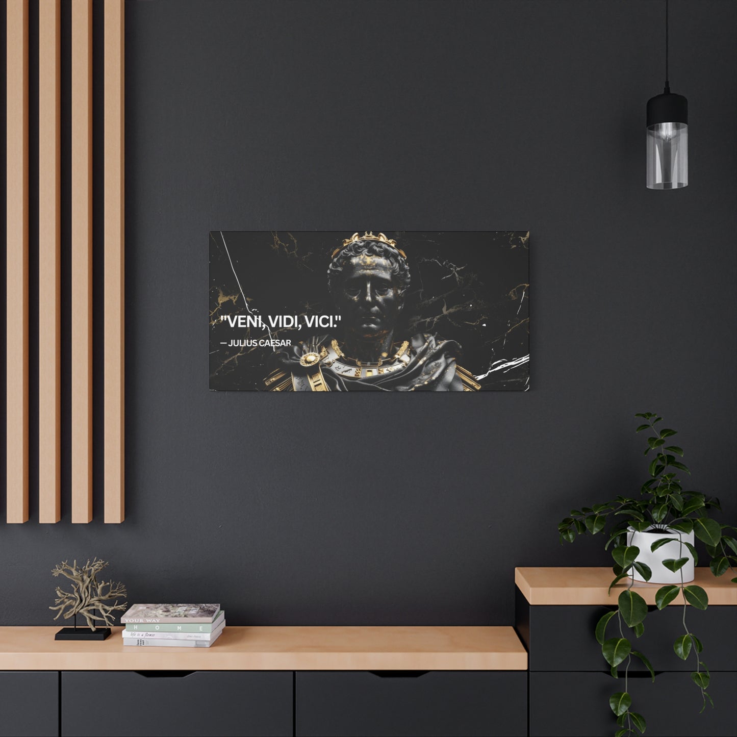 Inspirational Canvas Wall Art – "VENI, VIDI, VICI!" – Julius Caesar Quote