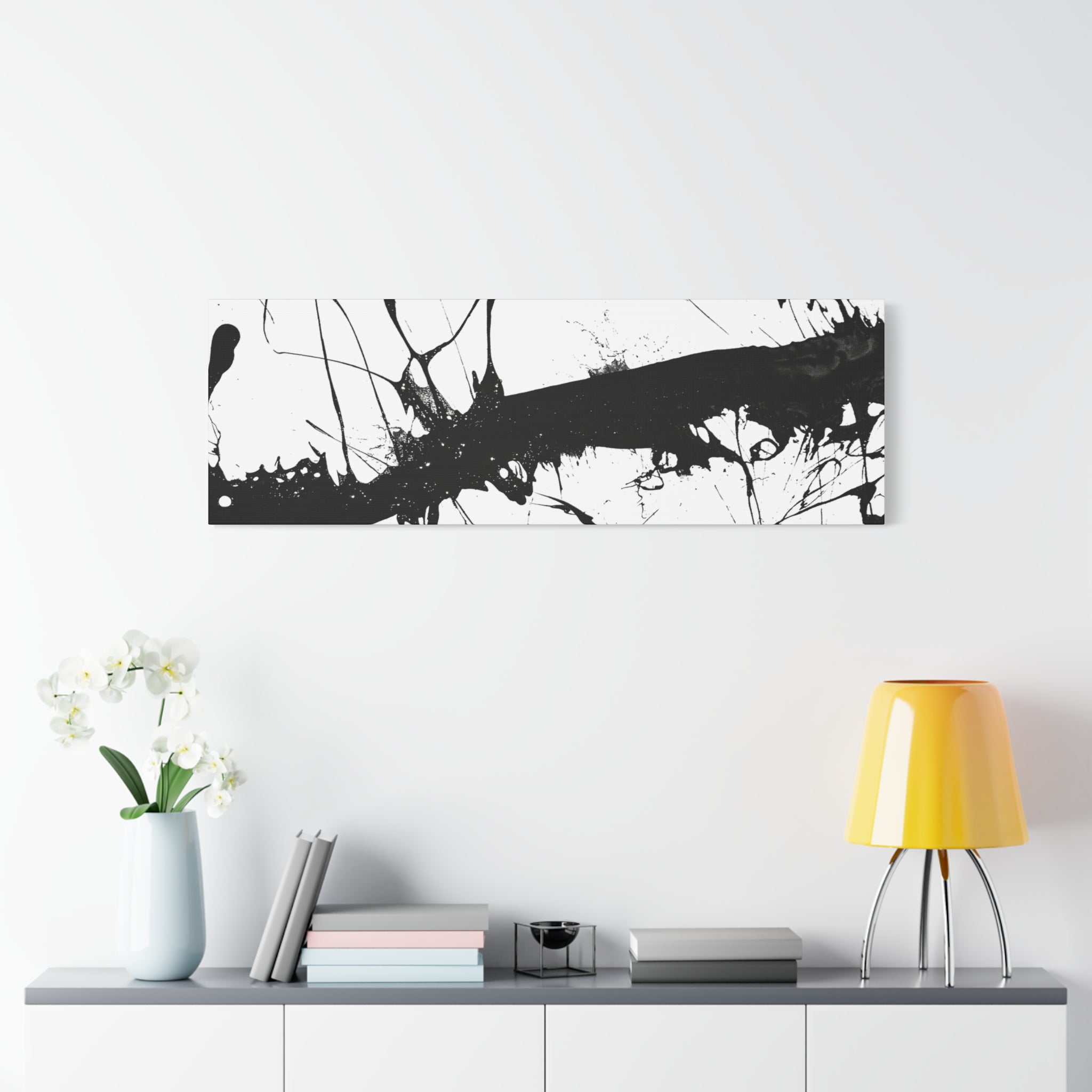 Contemporary Black Splash Art Canvas Wall Decor
