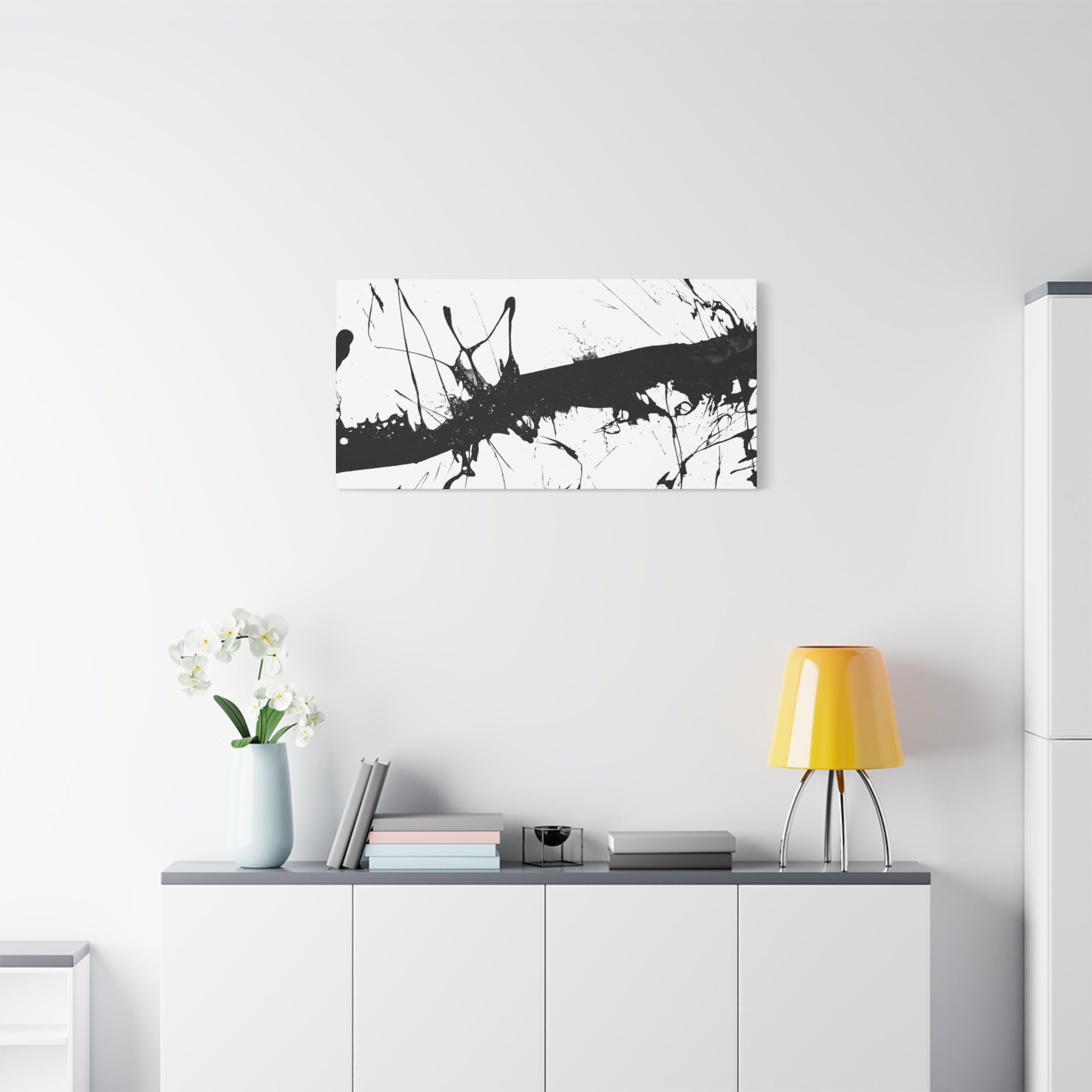 Contemporary Black Splash Art Canvas Wall Decor