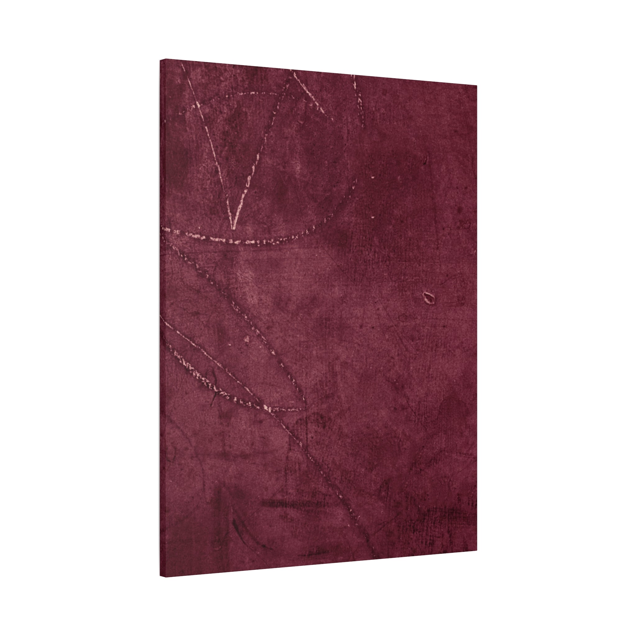 Modern Abstract Wall Art Canvas Print - Matte Burgundy Design