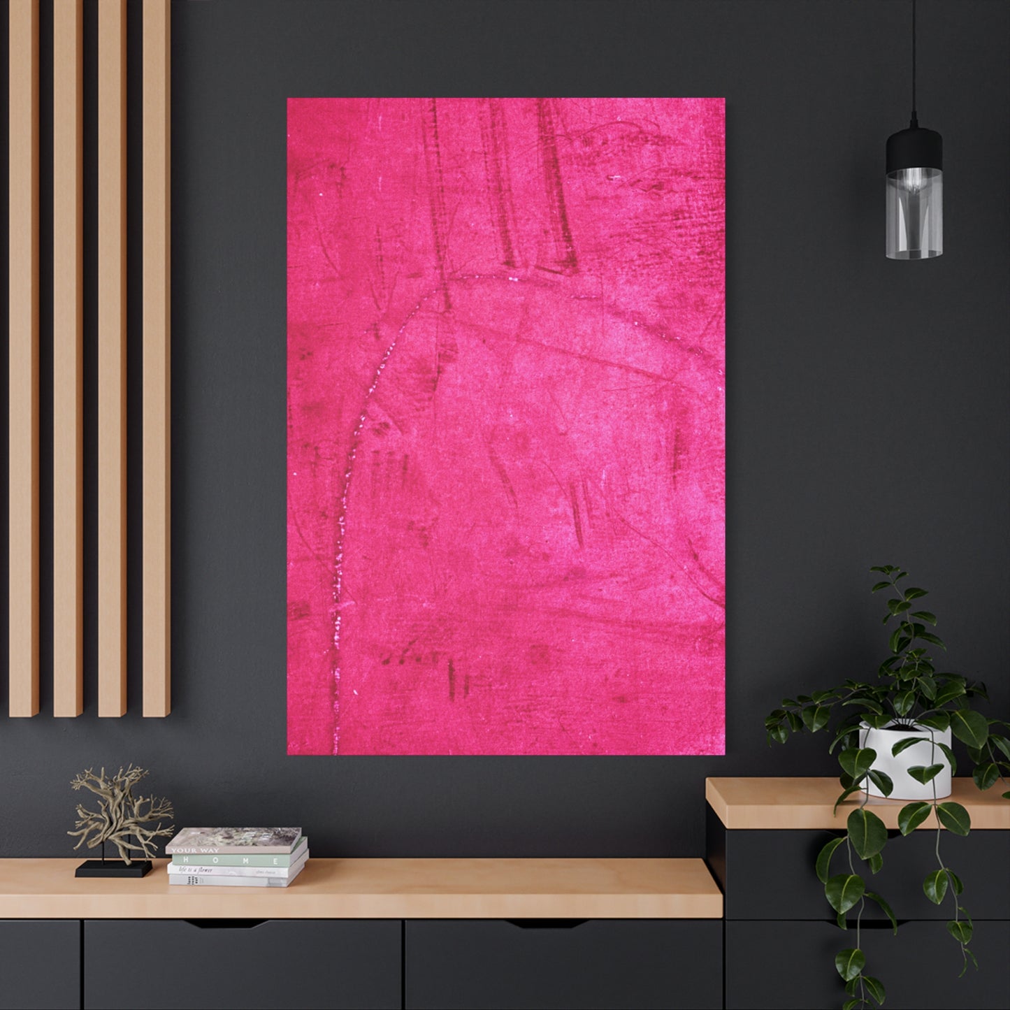 Vibrant Pink Stretched Canvas Art - 1.25" Matte Finish