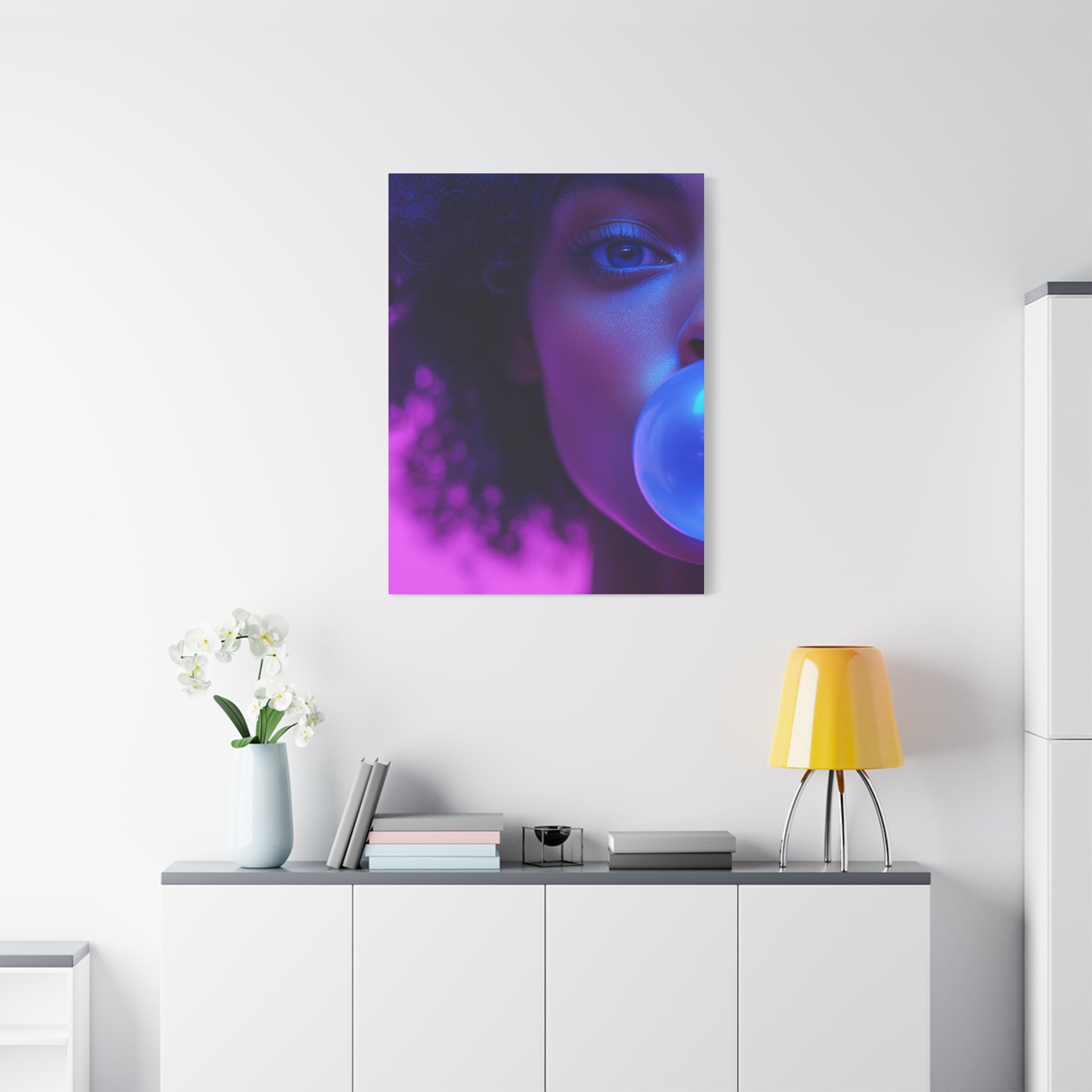 Colorful Bubblegum Canvas Art - Eye-Catching Stretched Wall Decor