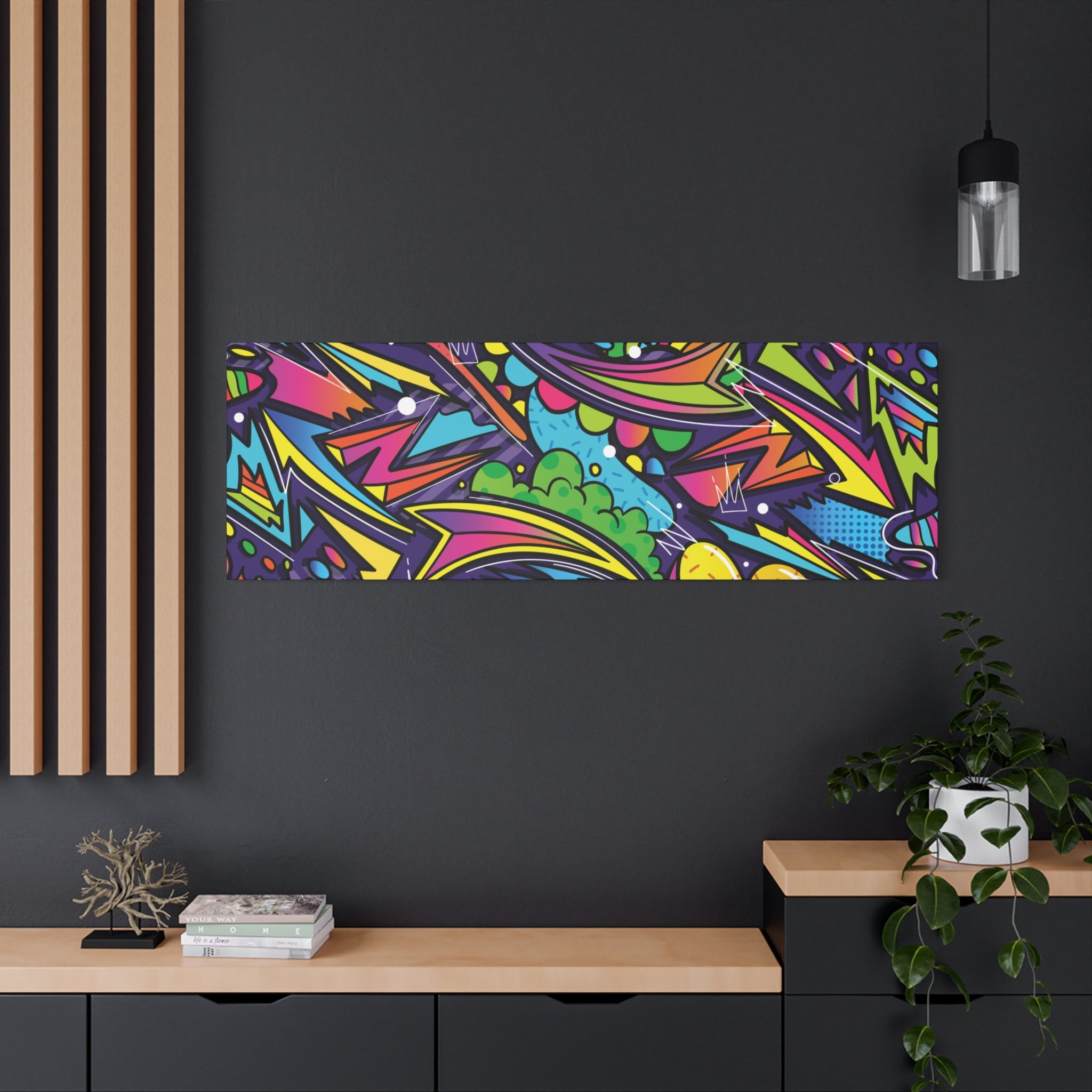 Graffiti Doodle Art Wall Print – Vibrant Urban Pop Abstract Canvas for Creative and Youthful Spaces