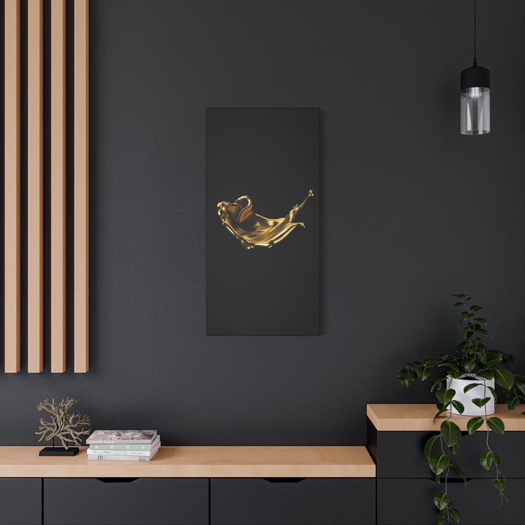 Golden Splash Art Canvas - Modern Black Decor for Stylish Homes