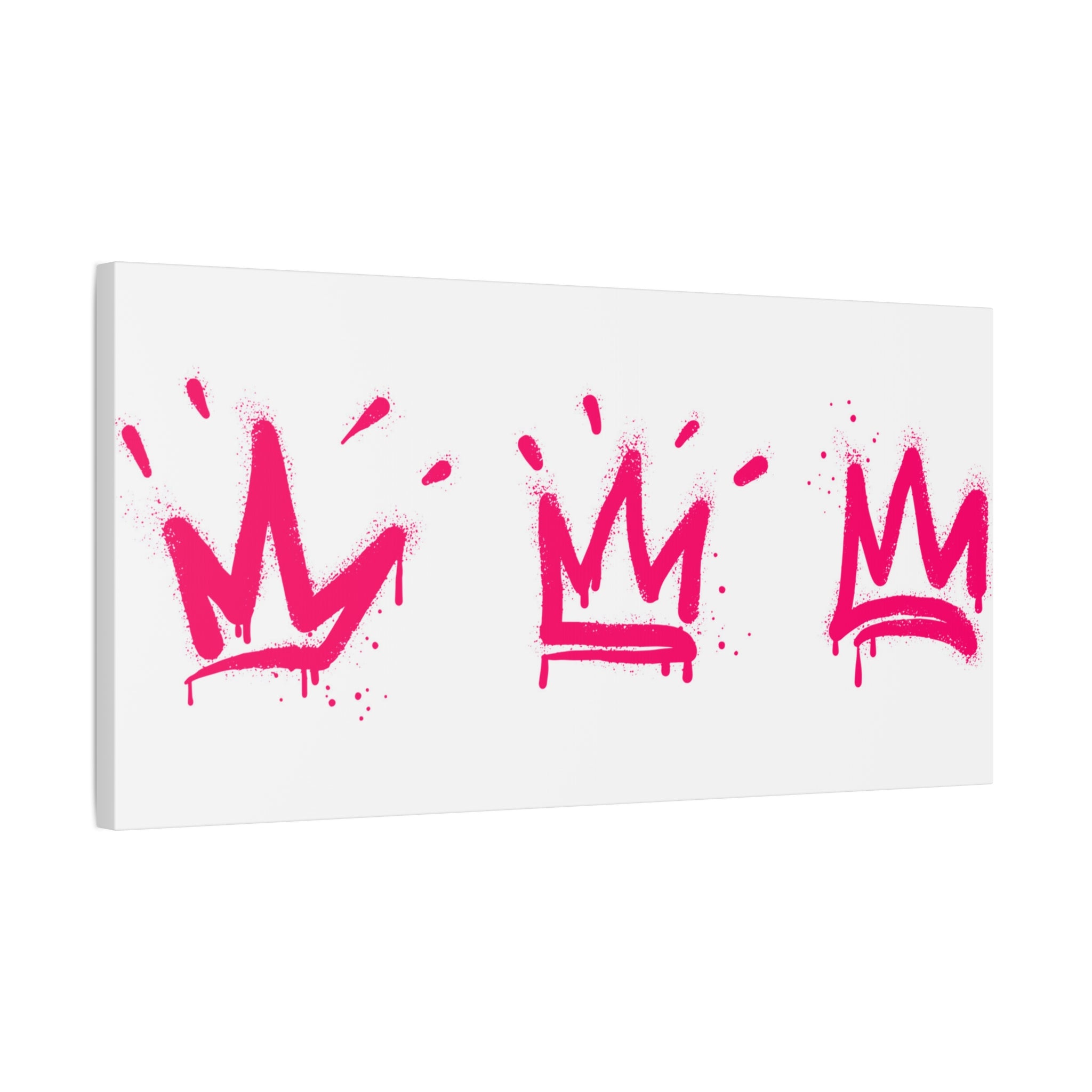 Pink Graffiti Crown Wall Art – Spray-Painted Urban Canvas Print for Street Style Decor and Pop Art Interiors