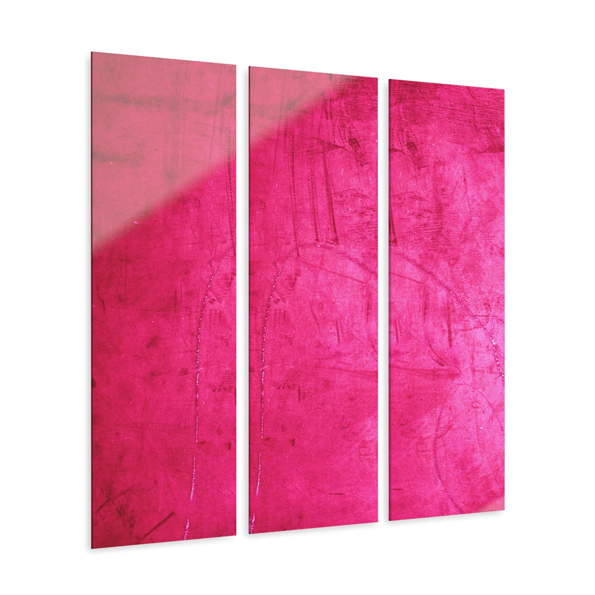 Hot Pink Grunge Acrylic Triptych Wall Art – 3-Panel Modern Print Set for Bold & Stylish Interiors