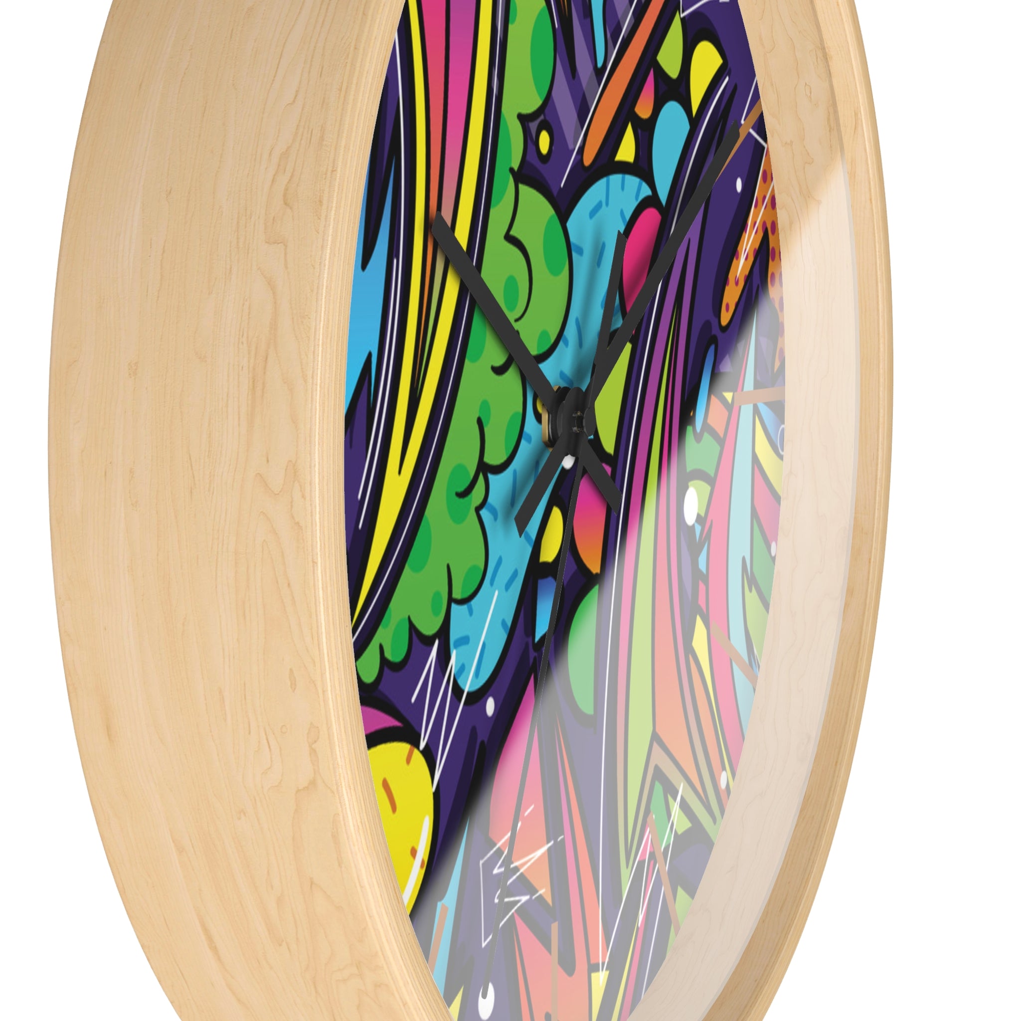 Urban Graffiti Wall Clock – Colorful Pop Art Decor for Modern Spaces