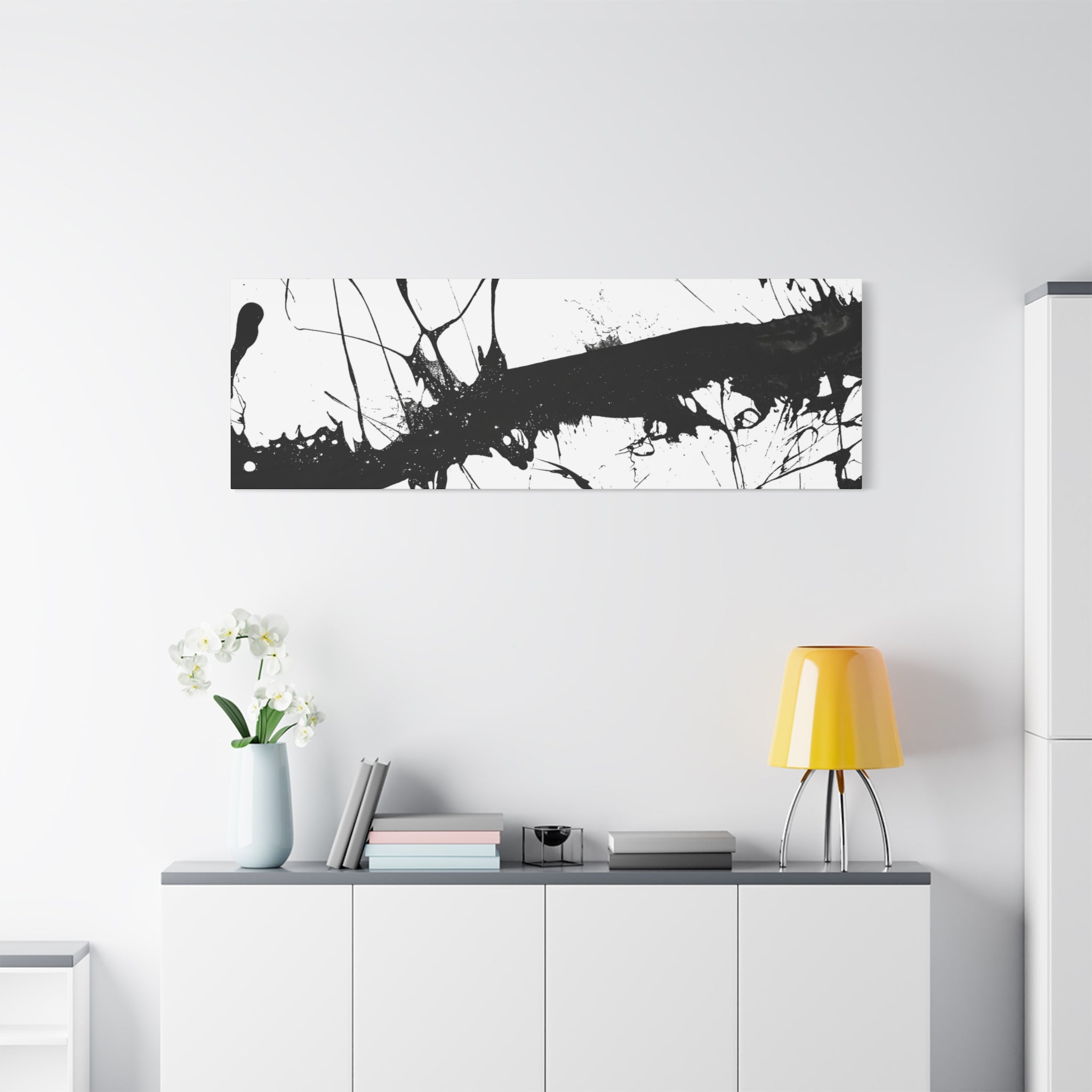 Contemporary Black Splash Art Canvas Wall Decor