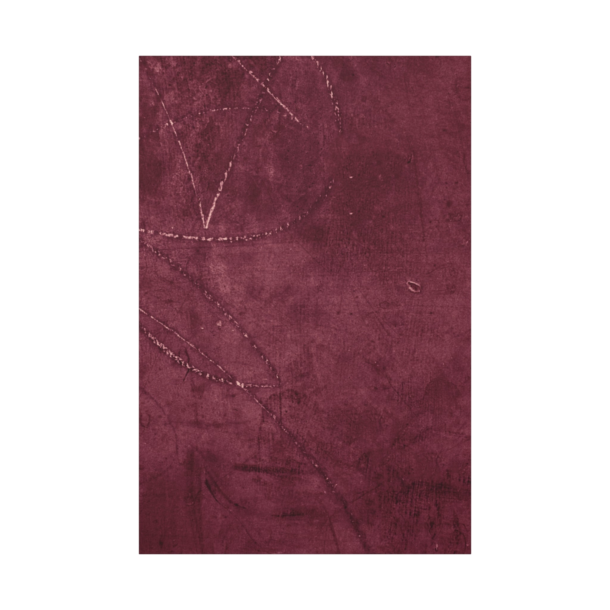 Modern Abstract Wall Art Canvas Print - Matte Burgundy Design