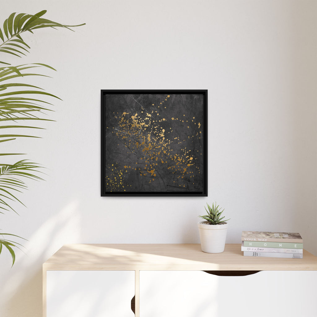 Elegant Gold Splash Canvas Art | Modern Home Decor, Wall Art, Framed Artwork, Living Room Accent, Gift Idea