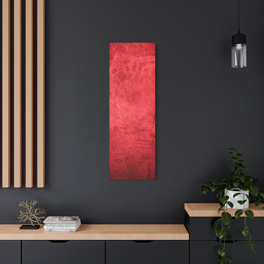 Red Grunge Texture Wall Art – Industrial Abstract Canvas Print with Scratched Surface for Bold Modern Spaces