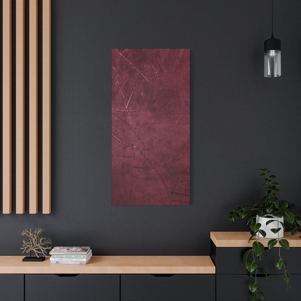 Modern Abstract Wall Art Canvas Print - Matte Burgundy Design