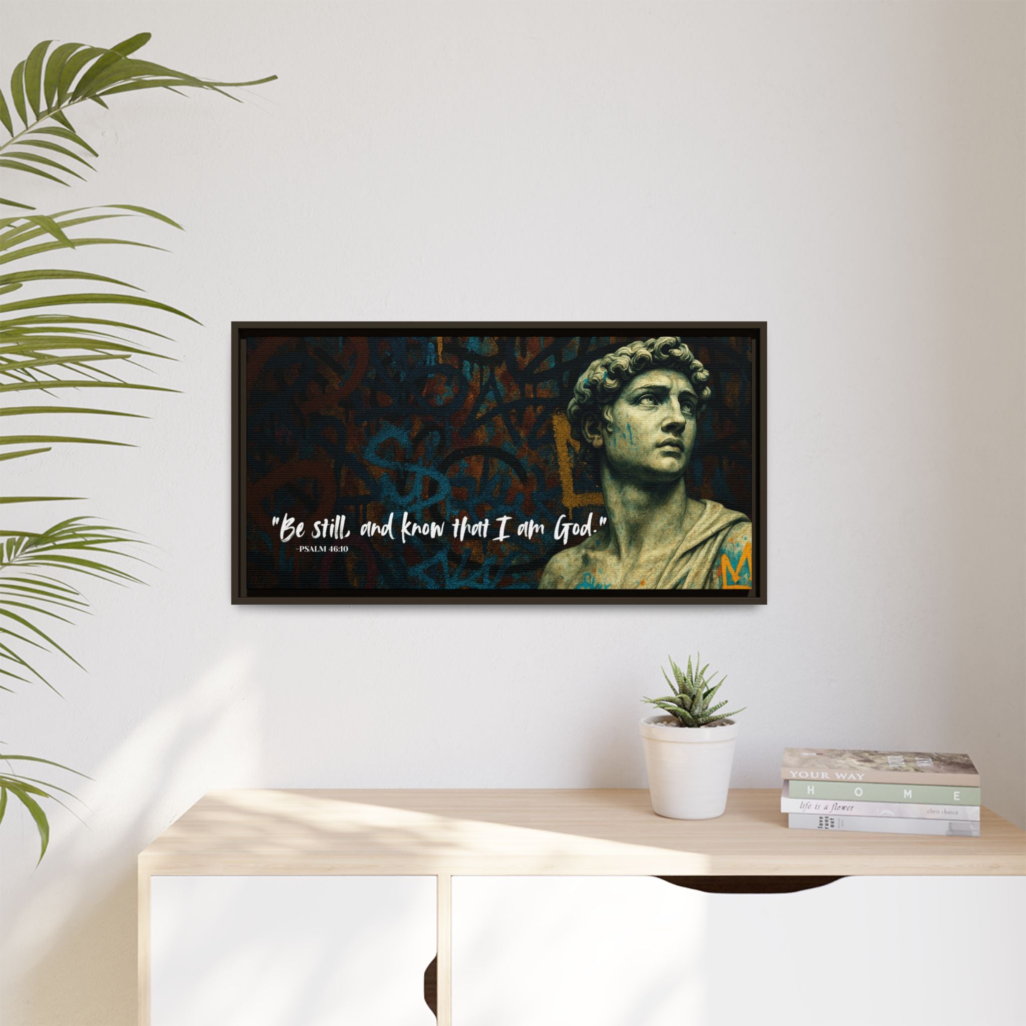 "Be Still and Know" – Psalm 46:10 Graffiti-Inspired Statue Wall Art
