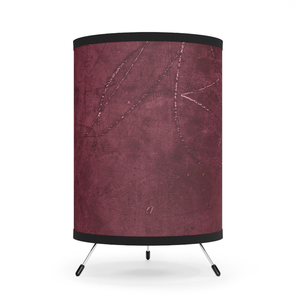 Red Grunge Texture Tripod Lamp – Industrial Accent Lighting with Distressed Crimson Design