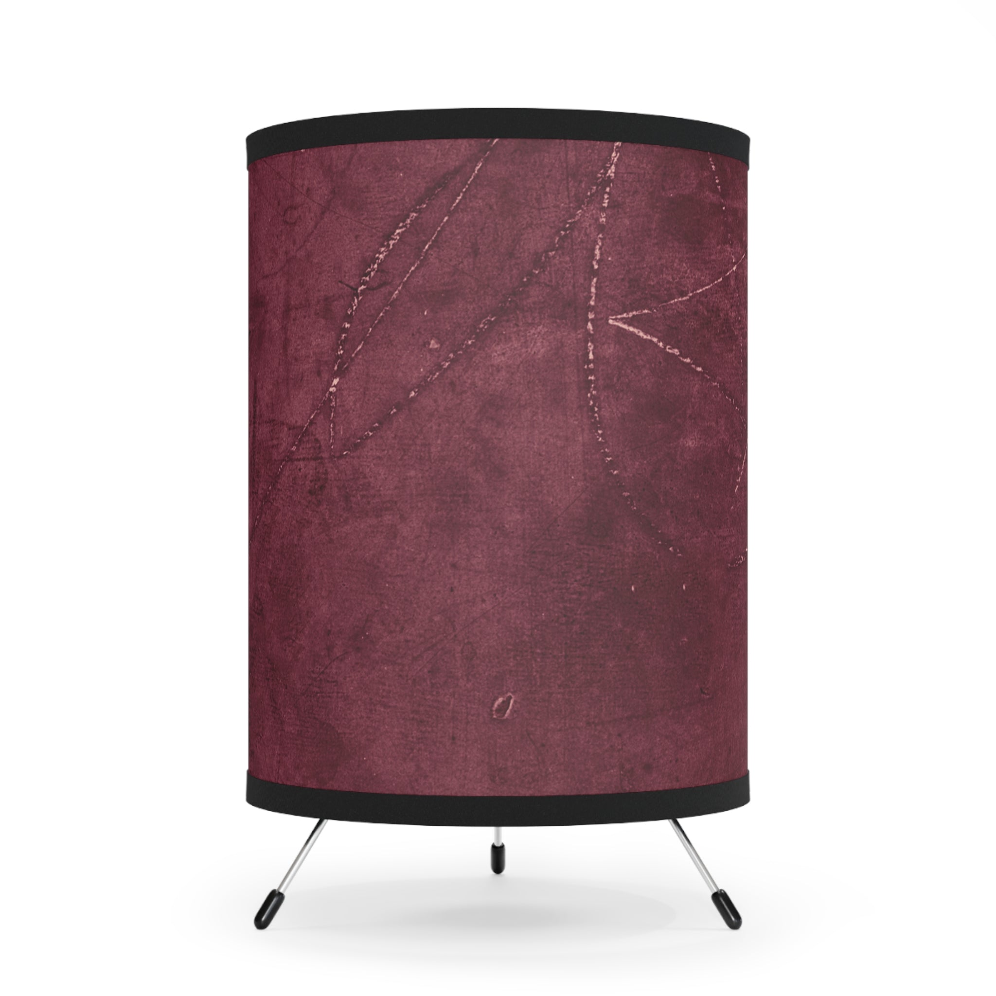 Red Grunge Texture Tripod Lamp – Industrial Accent Lighting with Distressed Crimson Design