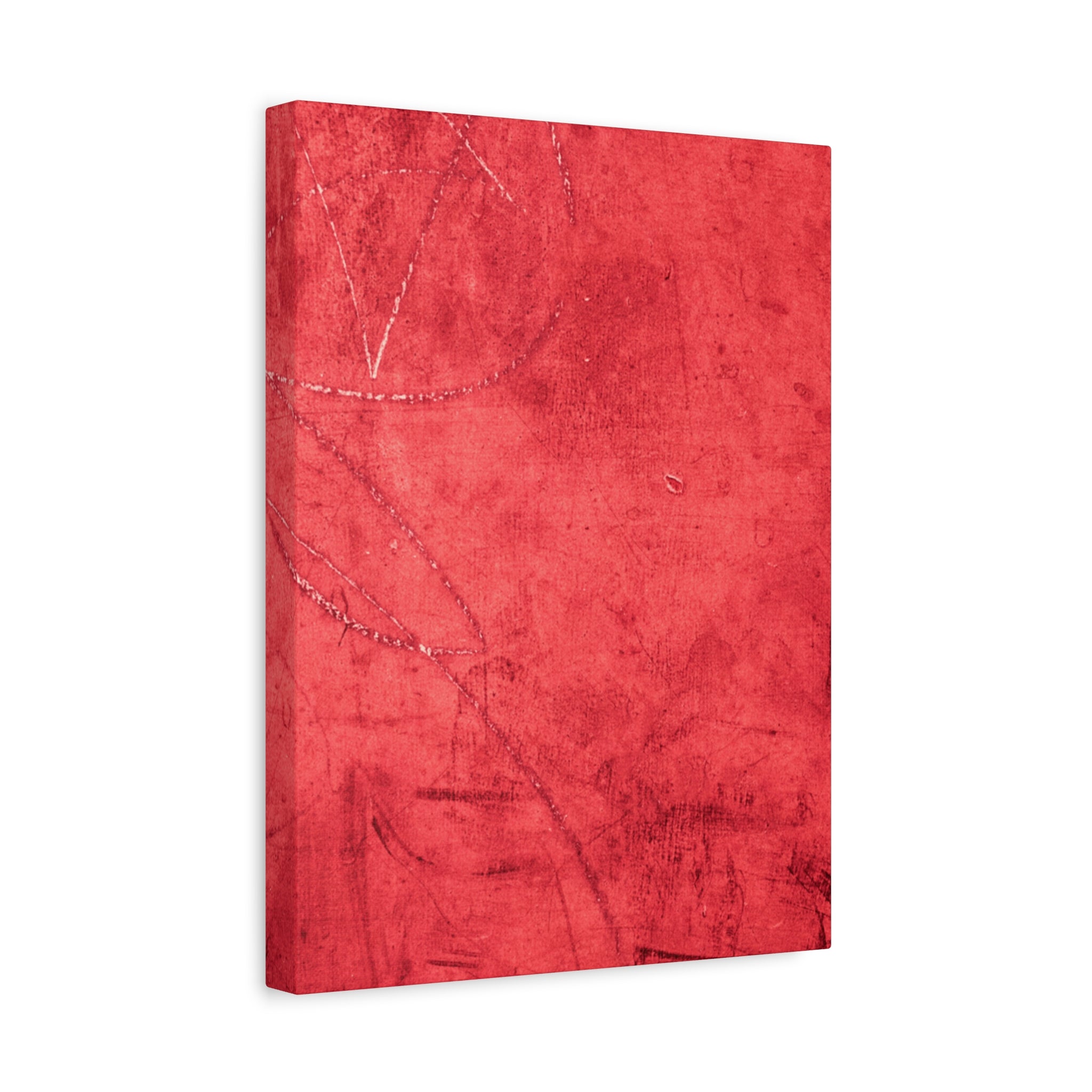 Red Grunge Texture Wall Art – Industrial Abstract Canvas Print with Scratched Surface for Bold Modern Spaces