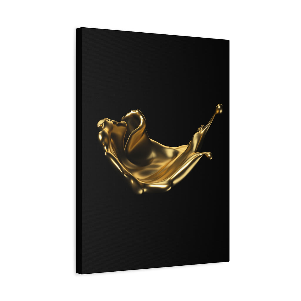 Golden Splash Art Canvas - Modern Black Decor for Stylish Homes