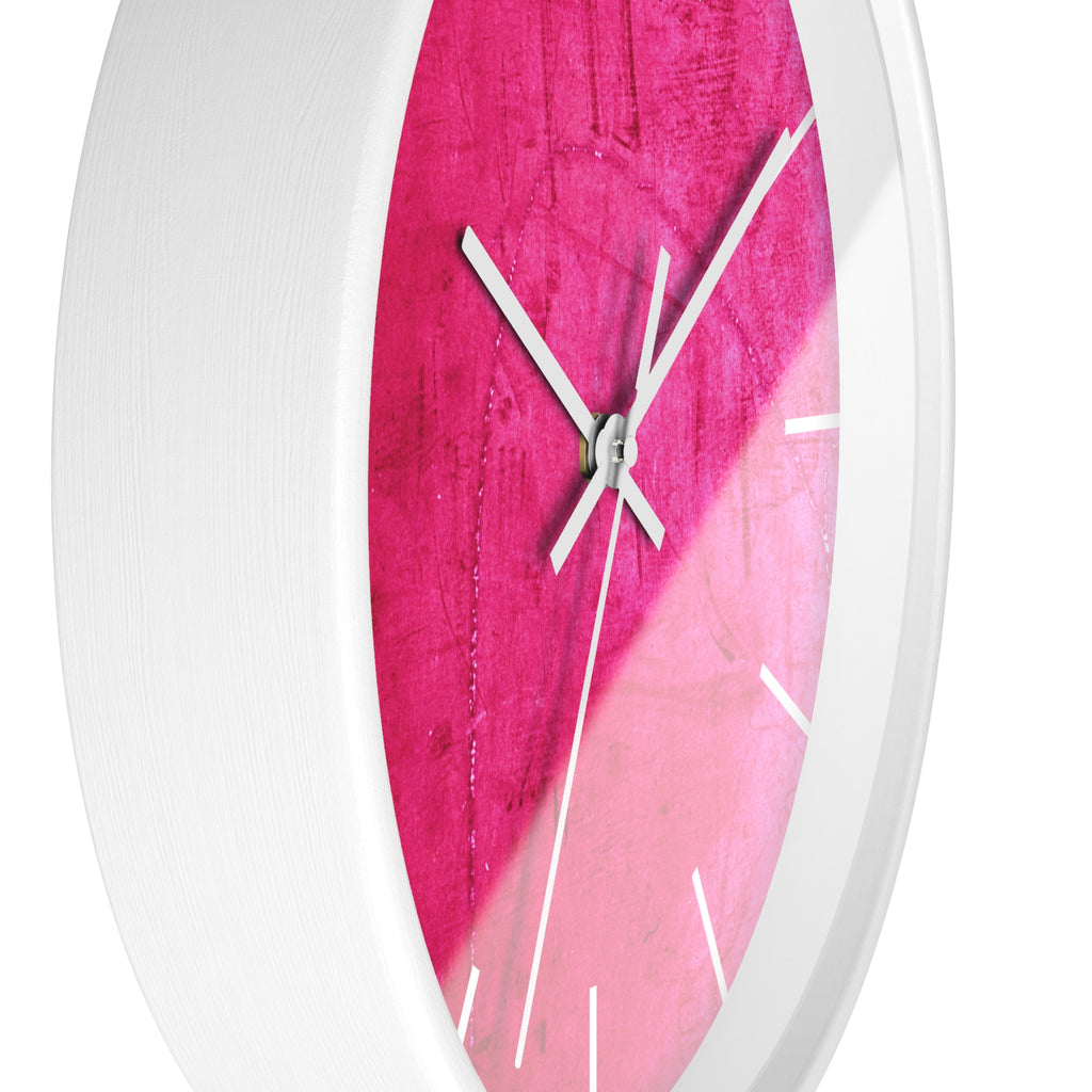 Hot Pink Grunge Acrylic Wall Clock – Modern Bold Accent for Creative Interiors