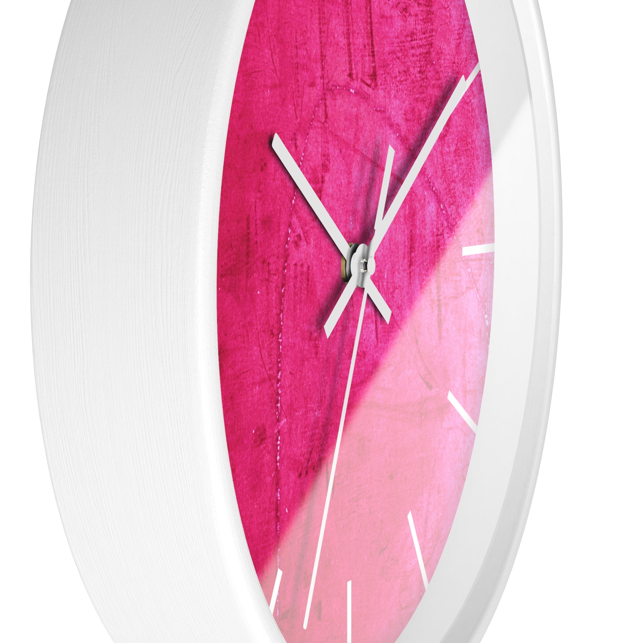 Hot Pink Grunge Acrylic Wall Clock – Modern Bold Accent for Creative Interiors