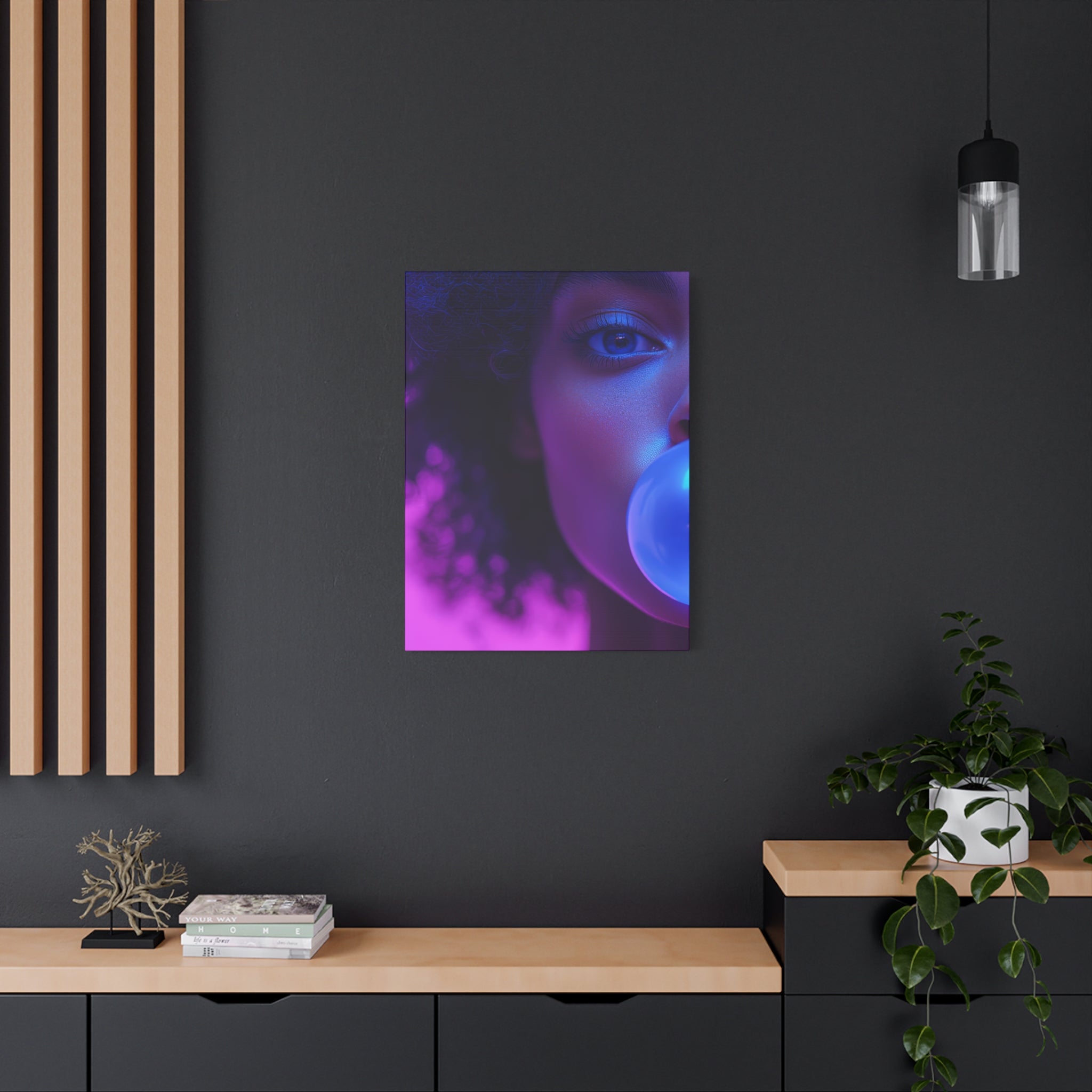 Colorful Bubblegum Canvas Art - Eye-Catching Stretched Wall Decor