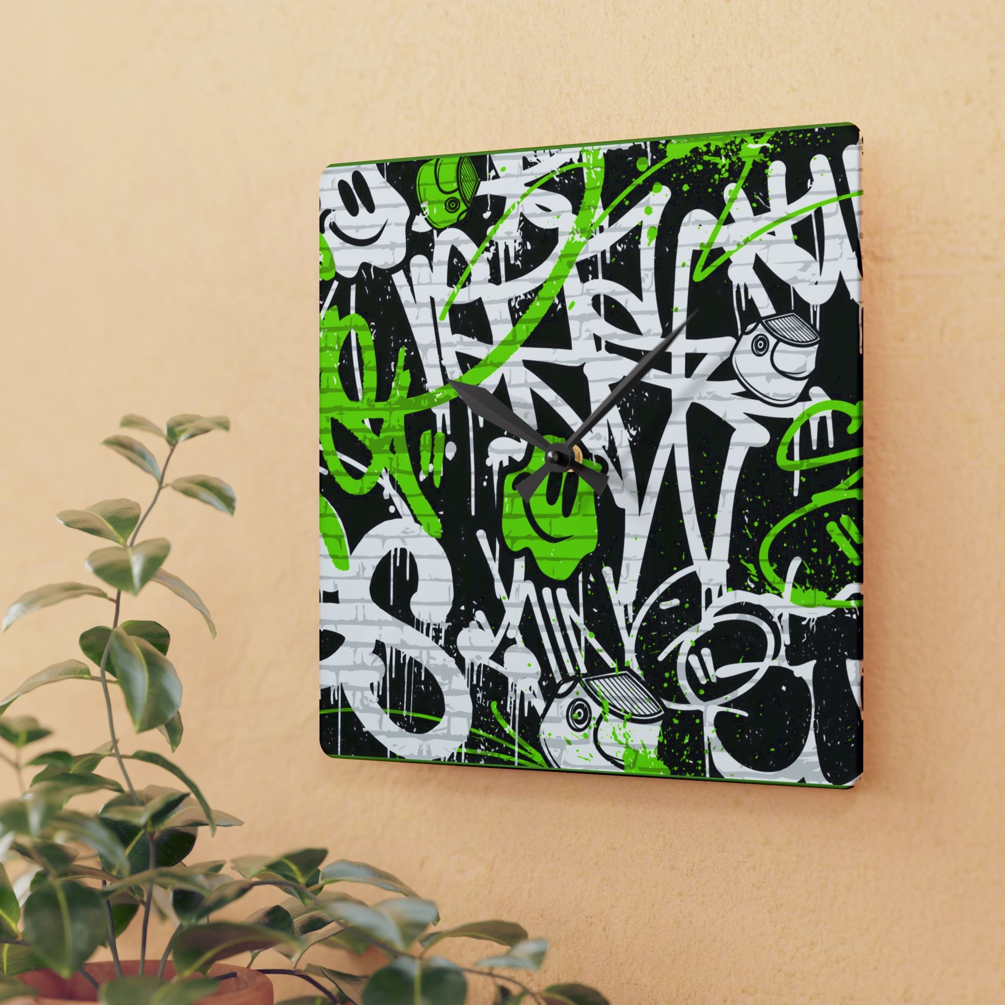 Graffiti Wall Clock