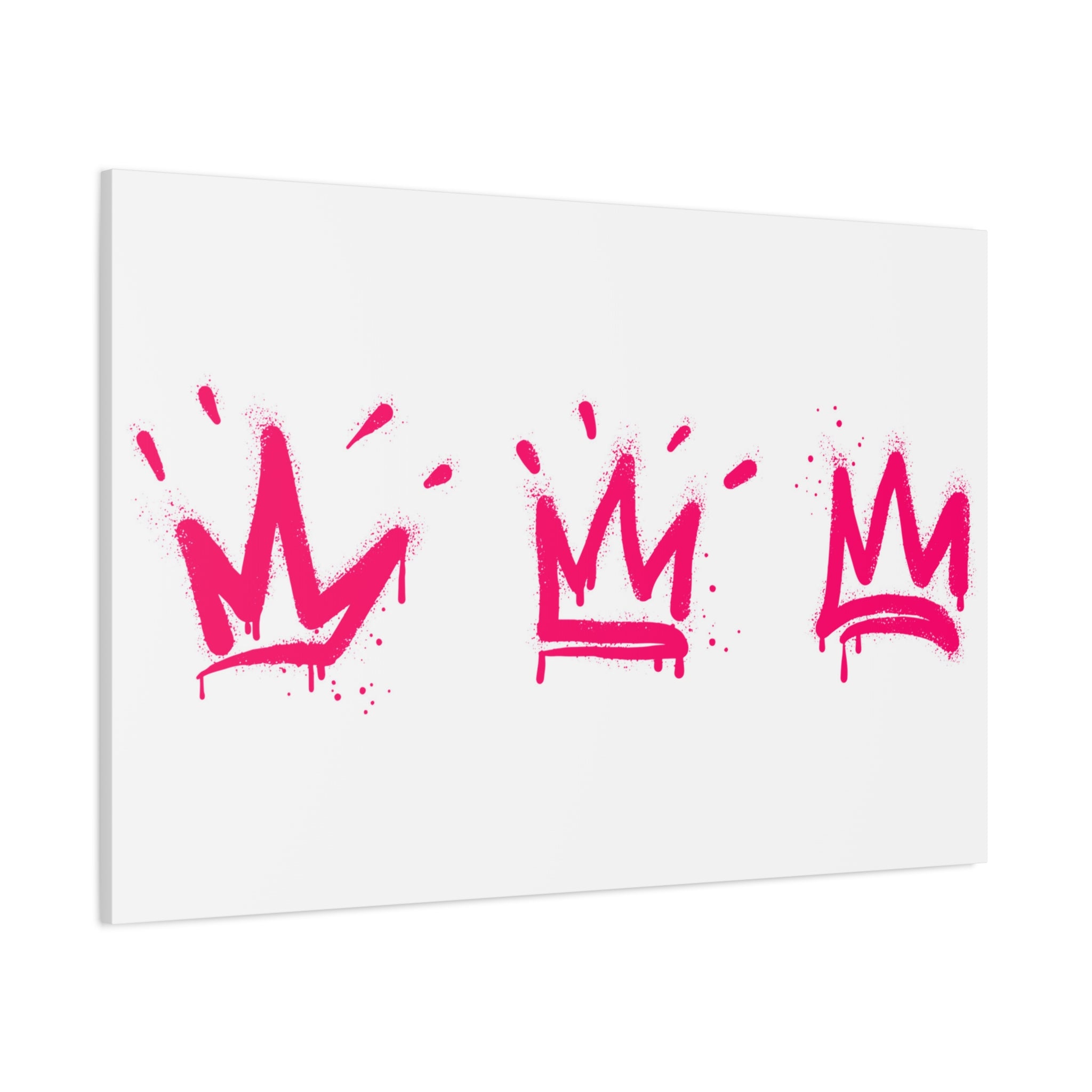 Pink Graffiti Crown Wall Art – Spray-Painted Urban Canvas Print for Street Style Decor and Pop Art Interiors