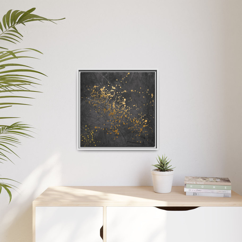 Elegant Gold Splash Canvas Art | Modern Home Decor, Wall Art, Framed Artwork, Living Room Accent, Gift Idea
