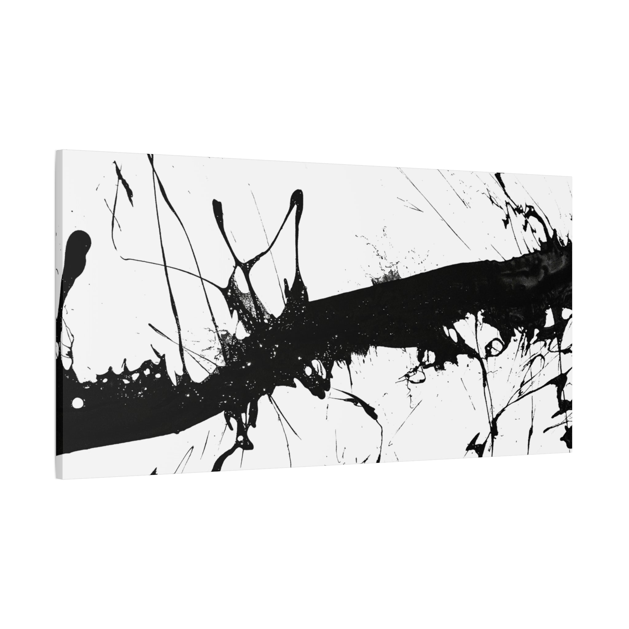Contemporary Black Splash Art Canvas Wall Decor