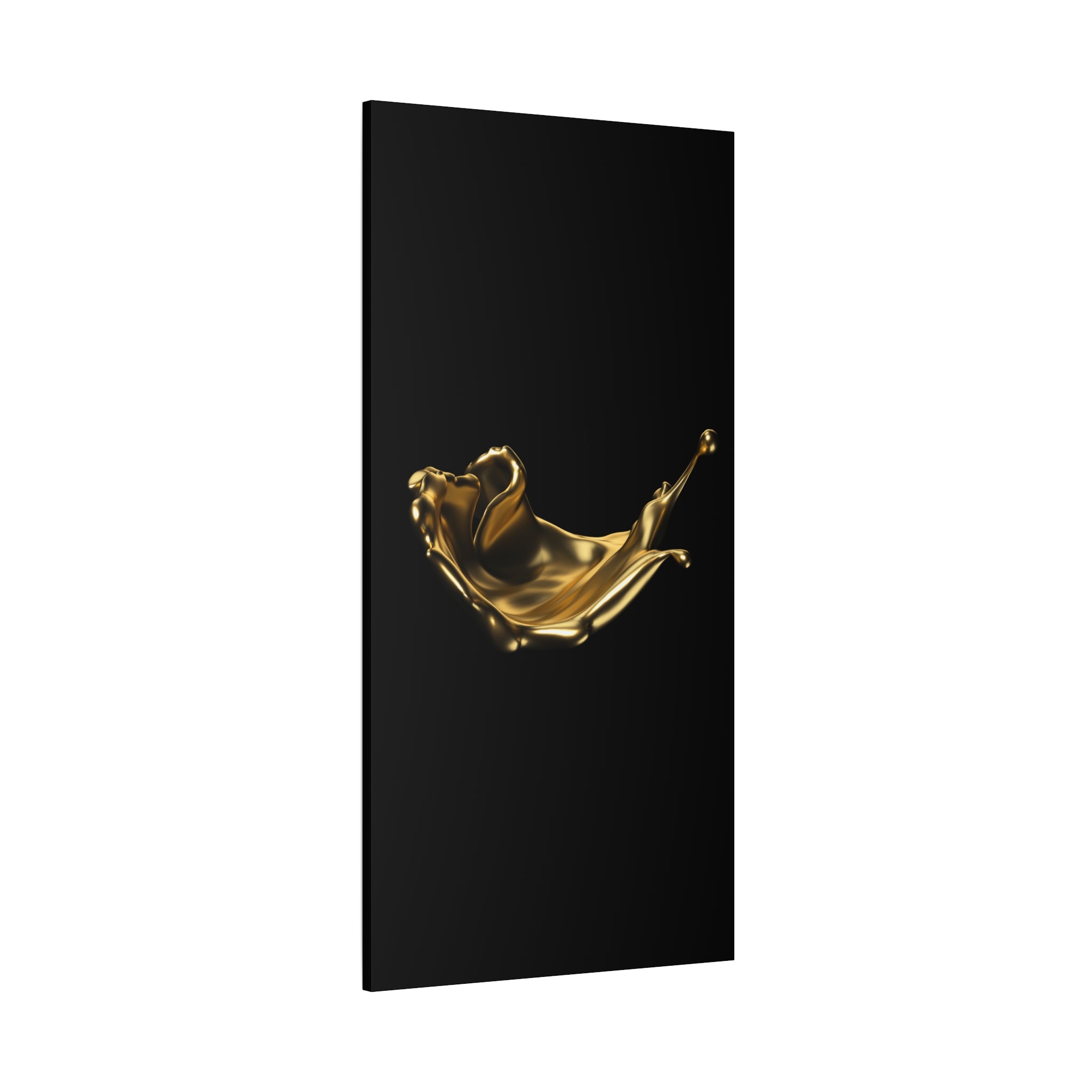 Golden Splash Art Canvas - Modern Black Decor for Stylish Homes