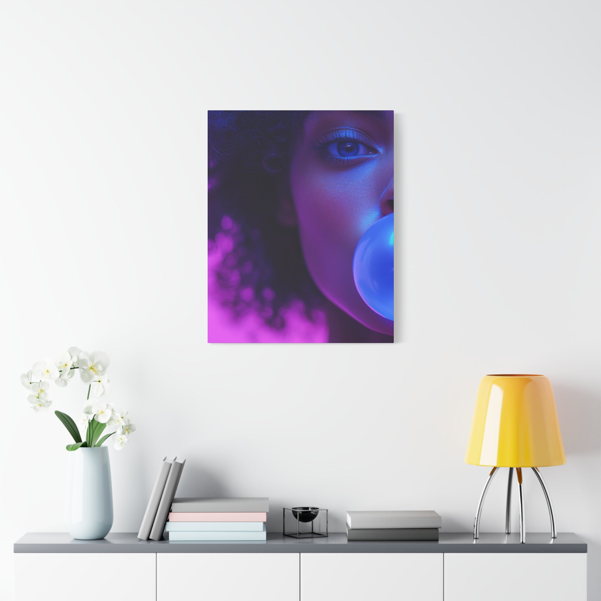 Colorful Bubblegum Canvas Art - Eye-Catching Stretched Wall Decor