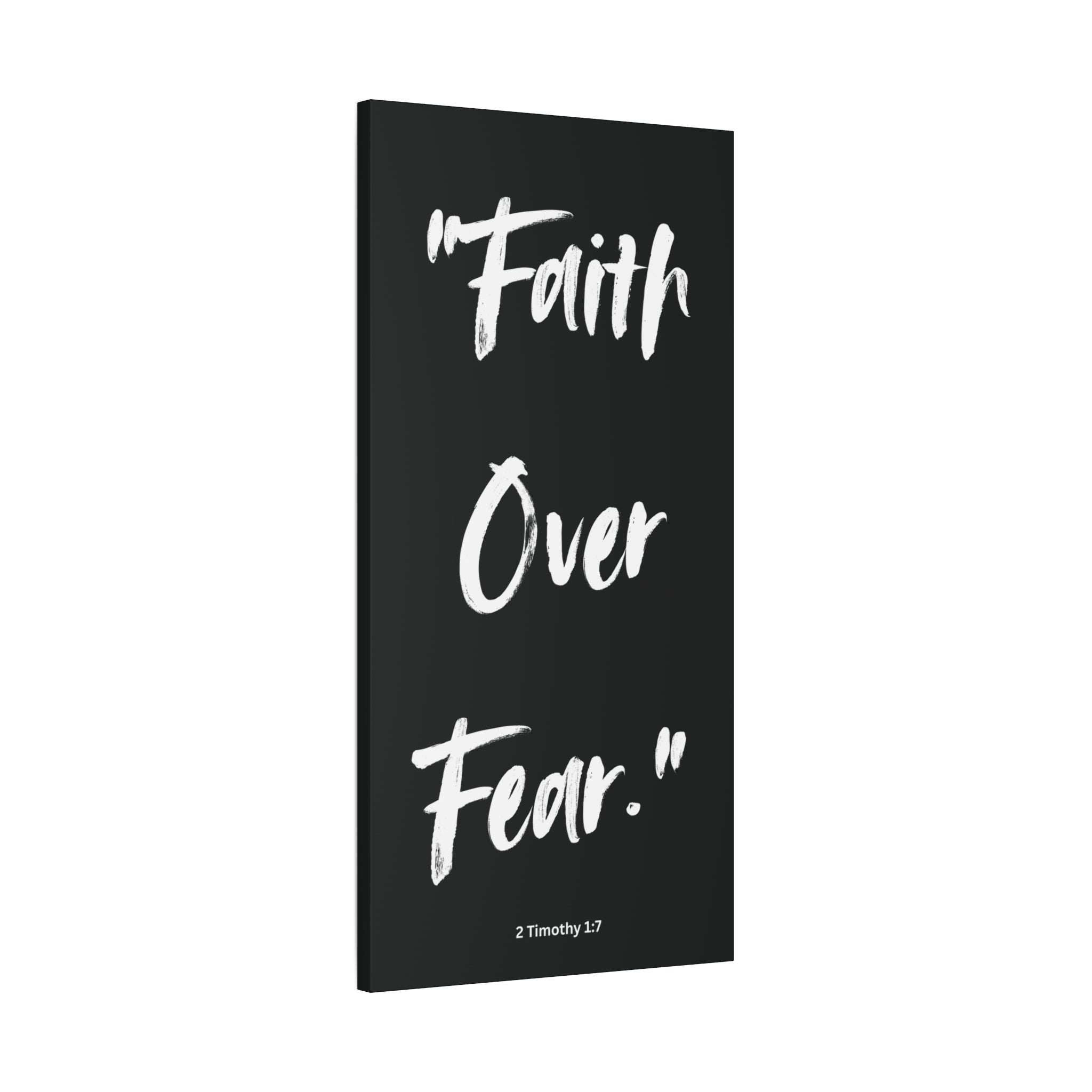 “Faith Over Fear” Christian Wall Art – Minimalist Bible Verse Print (2 Timothy 1:7)