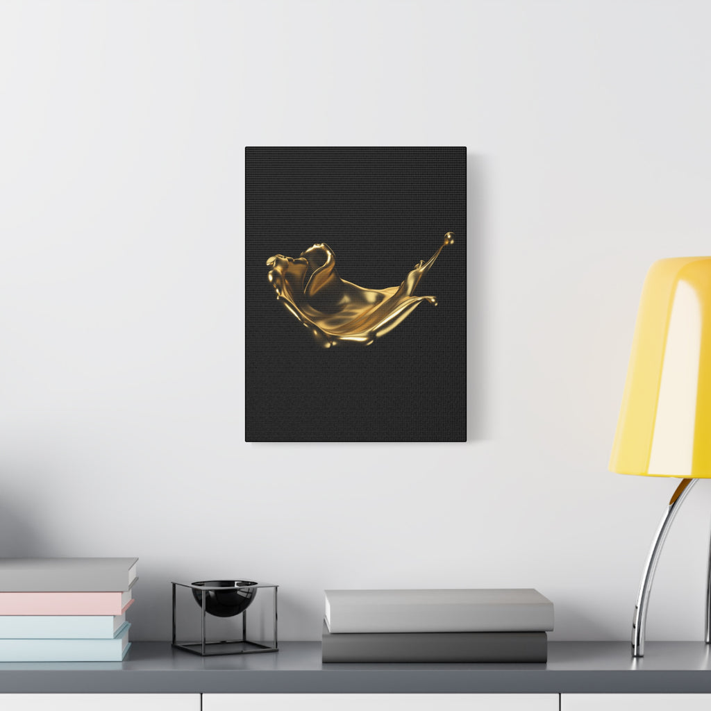 Golden Splash Art Canvas - Modern Black Decor for Stylish Homes