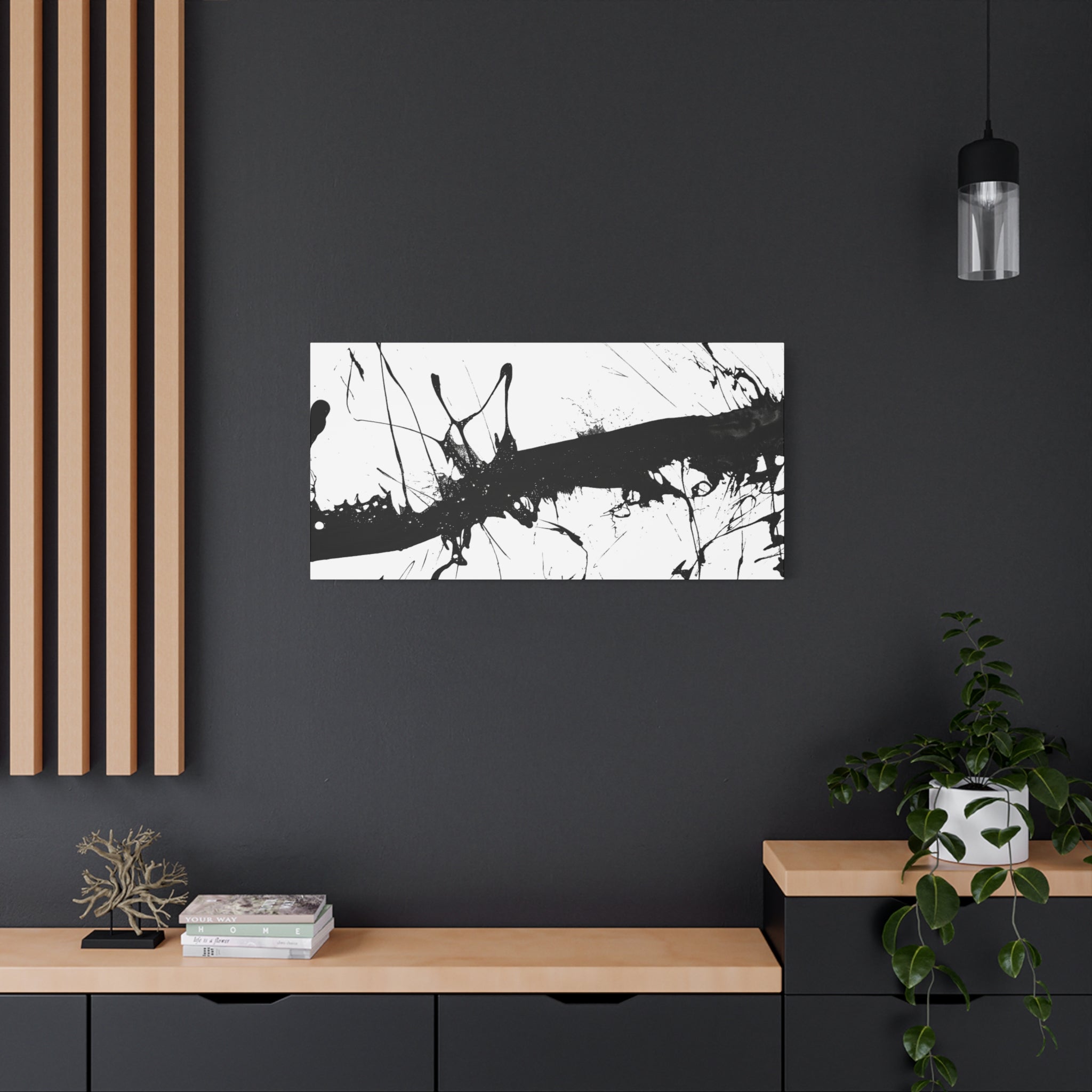 Contemporary Black Splash Art Canvas Wall Decor