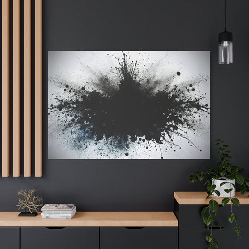 Abstract Ink Splash Wall Art, Modern Decor for Home, Office, Art Lovers, Black and White Canvas Print, Artistic Gift Idea