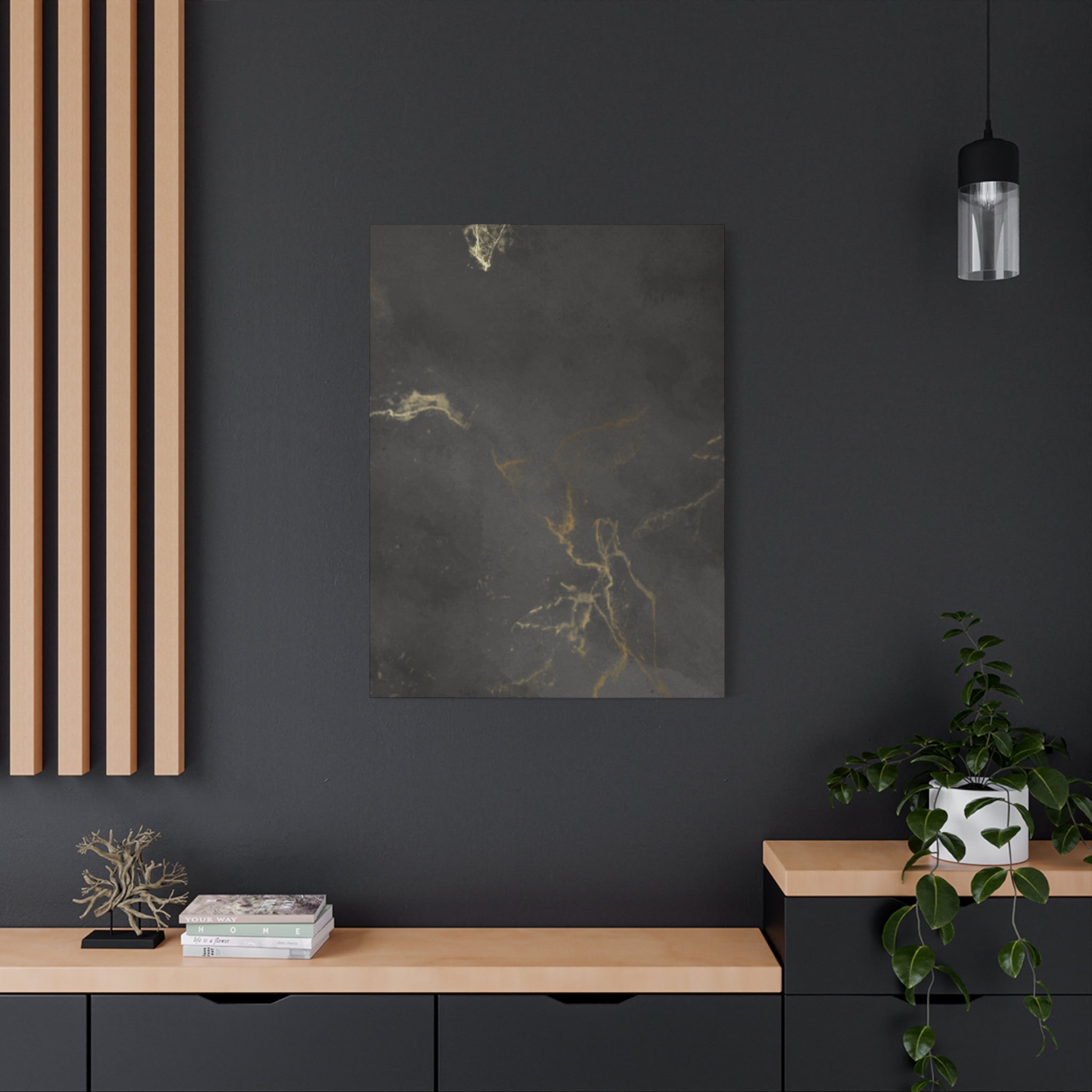 Modern Abstract Canvas Artwork - Stretched Matte Design 12"x 16"