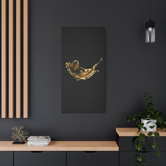 Golden Splash Art Canvas - Modern Black Decor for Stylish Homes