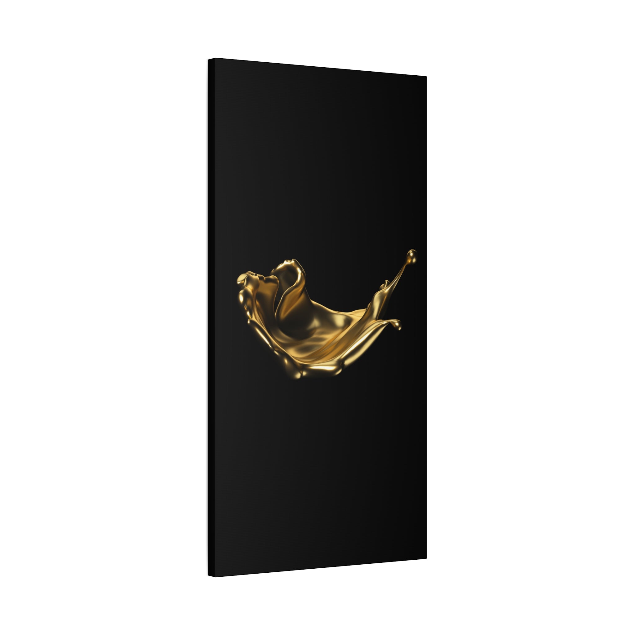 Golden Splash Art Canvas - Modern Black Decor for Stylish Homes